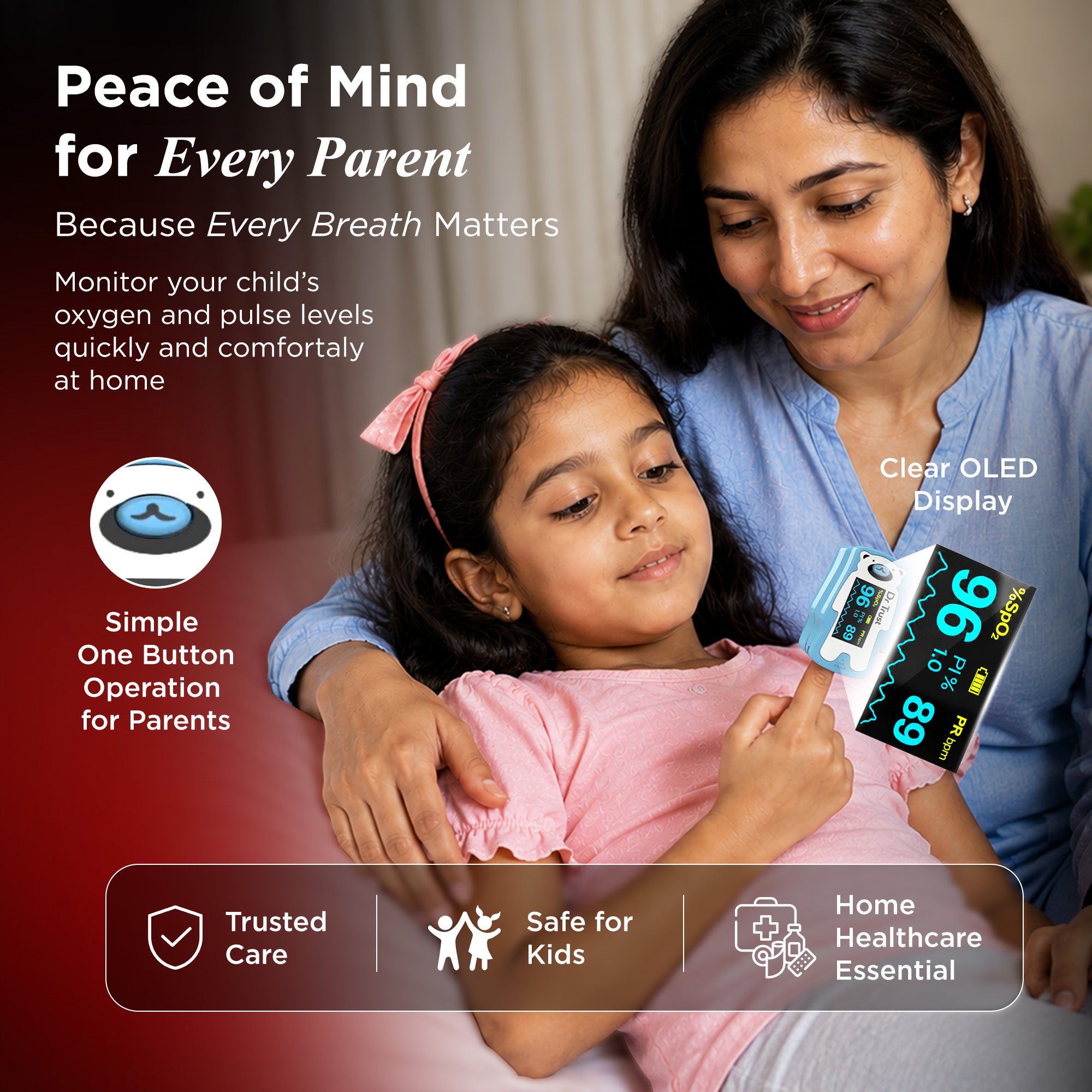 Dr Trust USA Paediatric Finger Tip Pulse Oximeter 212