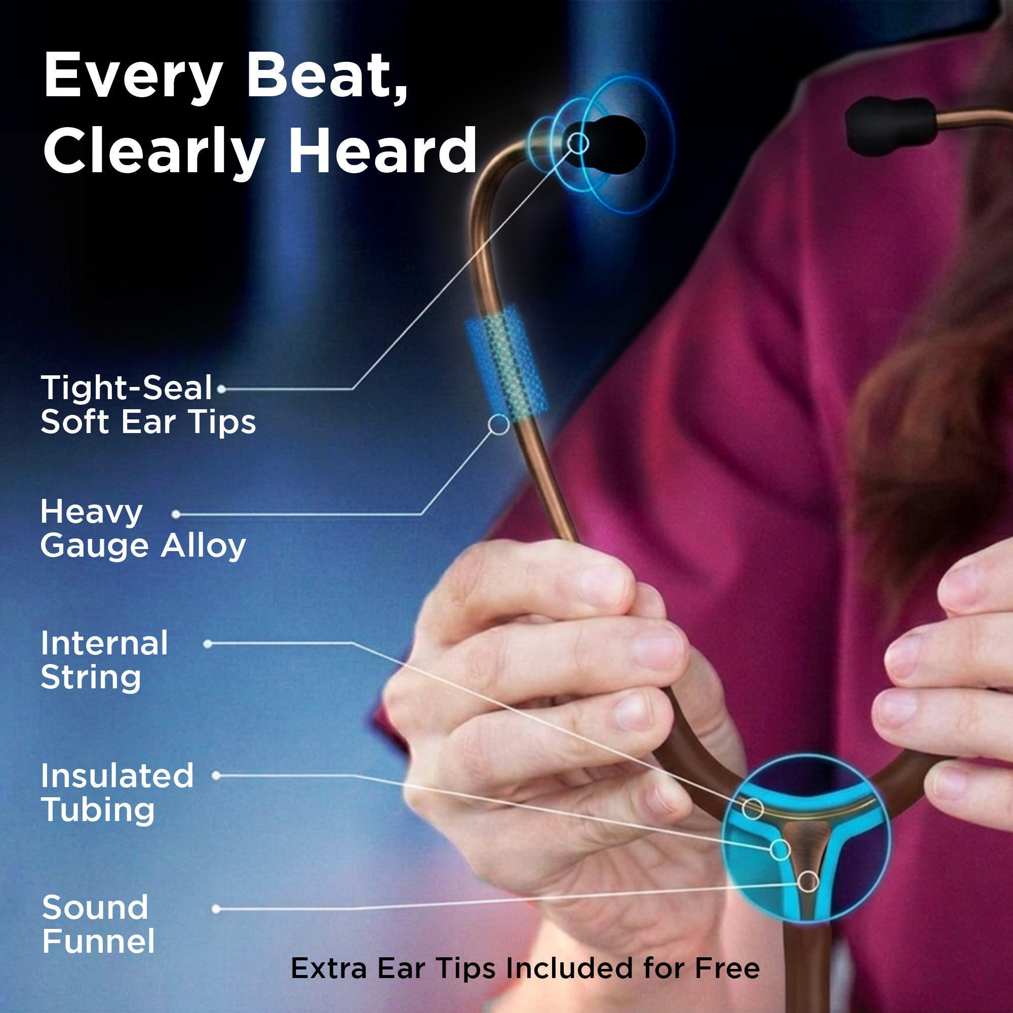 Dr Trust USA Gold Standard® III Stethoscope 136 – MochaGold