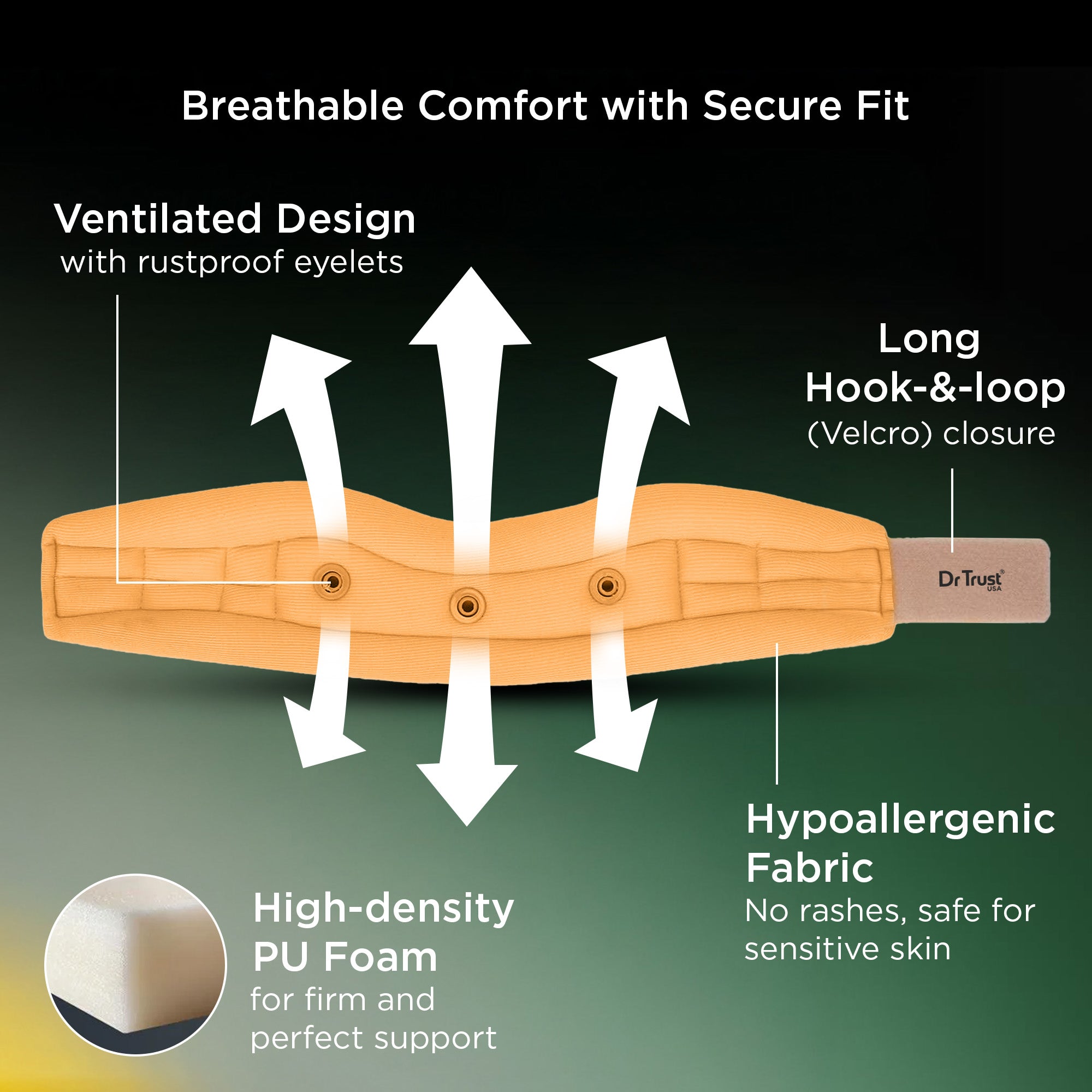 Dr Trust USA 4102 Cervical Collar Soft with Support High-Density Foam Neck Brace for Cervical Pain, Spondylosis, Injury, Immobilization & Posture Correction, Neck Collar for Men & Women