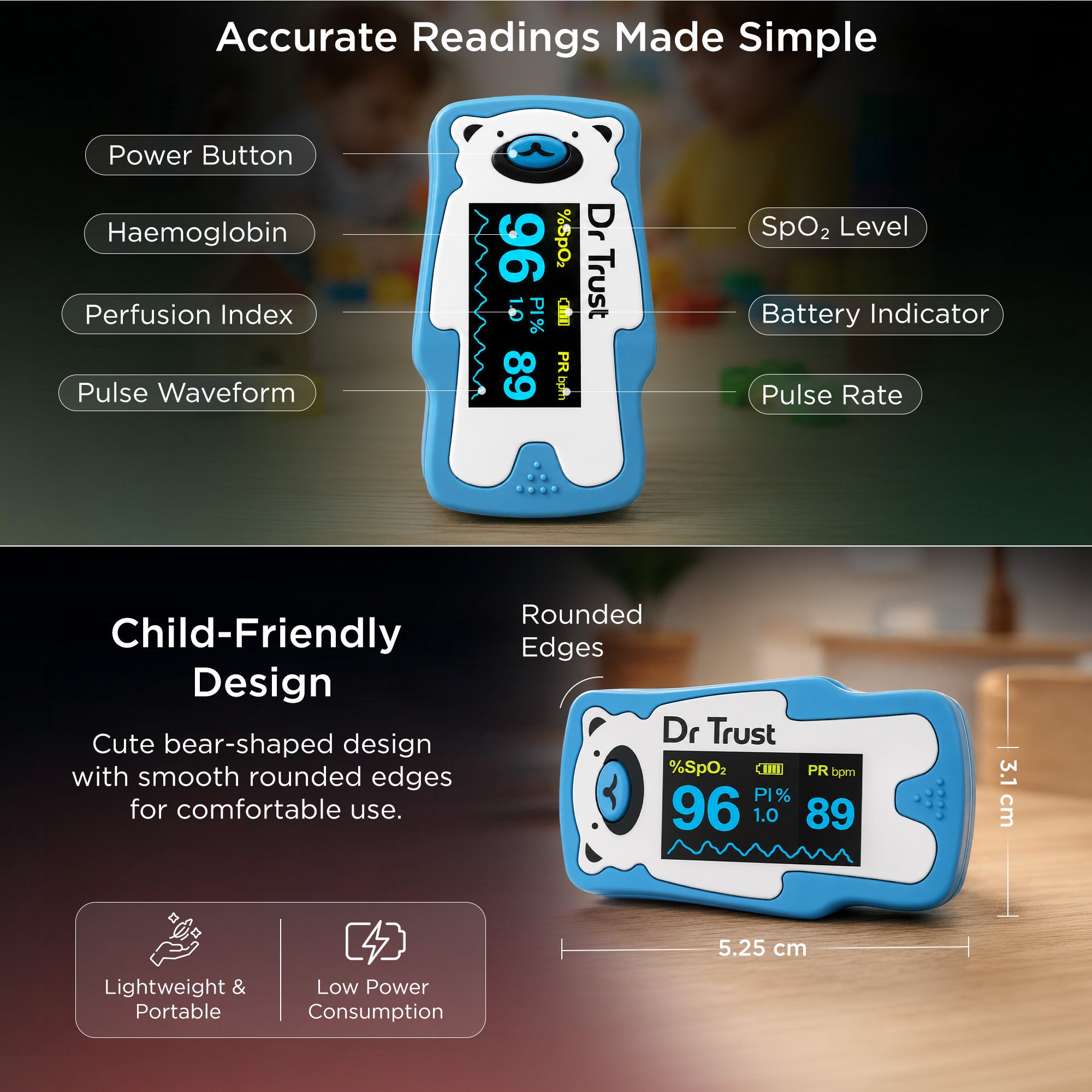 Dr Trust USA Paediatric Finger Tip Pulse Oximeter 212
