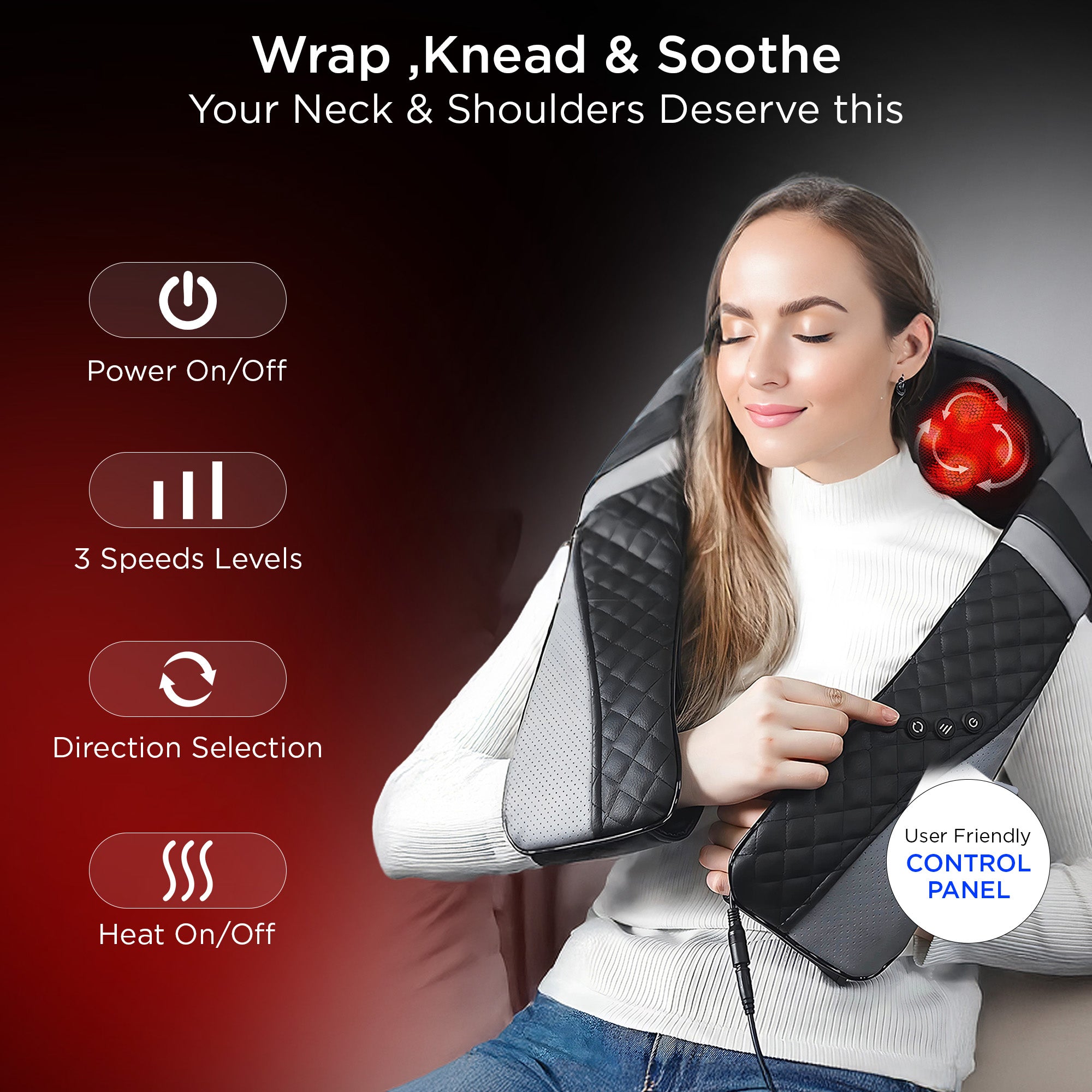Dr Physio USA Shiatsu Neck, Back and Shoulder Massager with Heat 1047