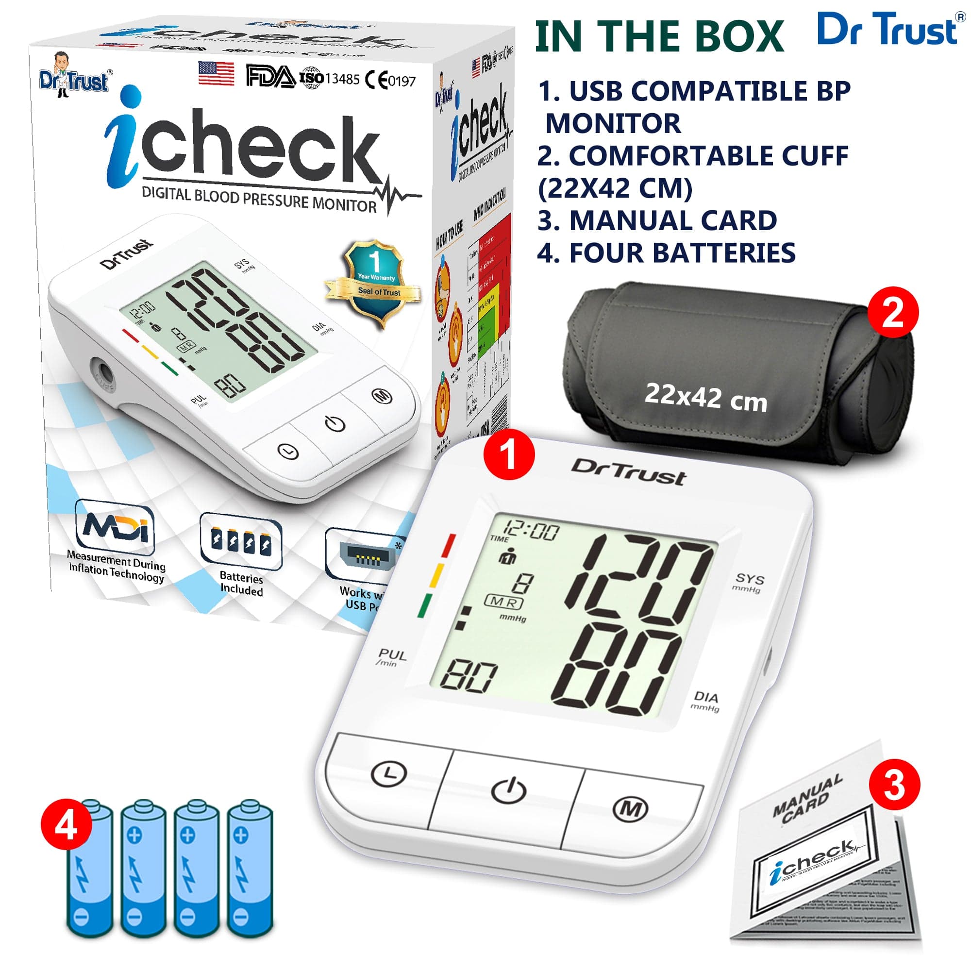 Dr Trust USA Blood Pressure Monitor Dr Trust USA Blood Pressure Monitor iCheck MDI BP