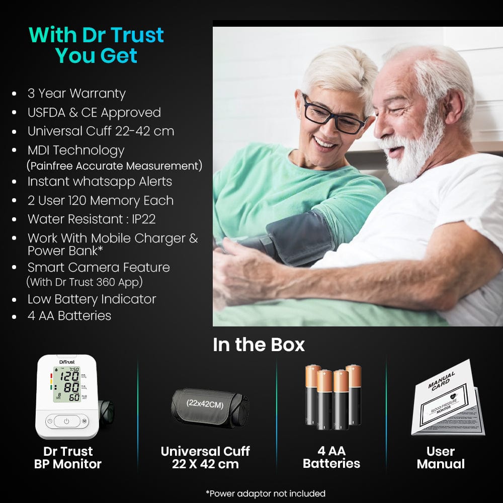 Dr Trust USA Blood Pressure Monitor Dr Trust USA BP Check Digital Blood Pressure Monitor -126, Fully Automatic Arm-type BP Monitoring Machine For Accurate Results, Best Blood Pressure Monitor For Home Use
