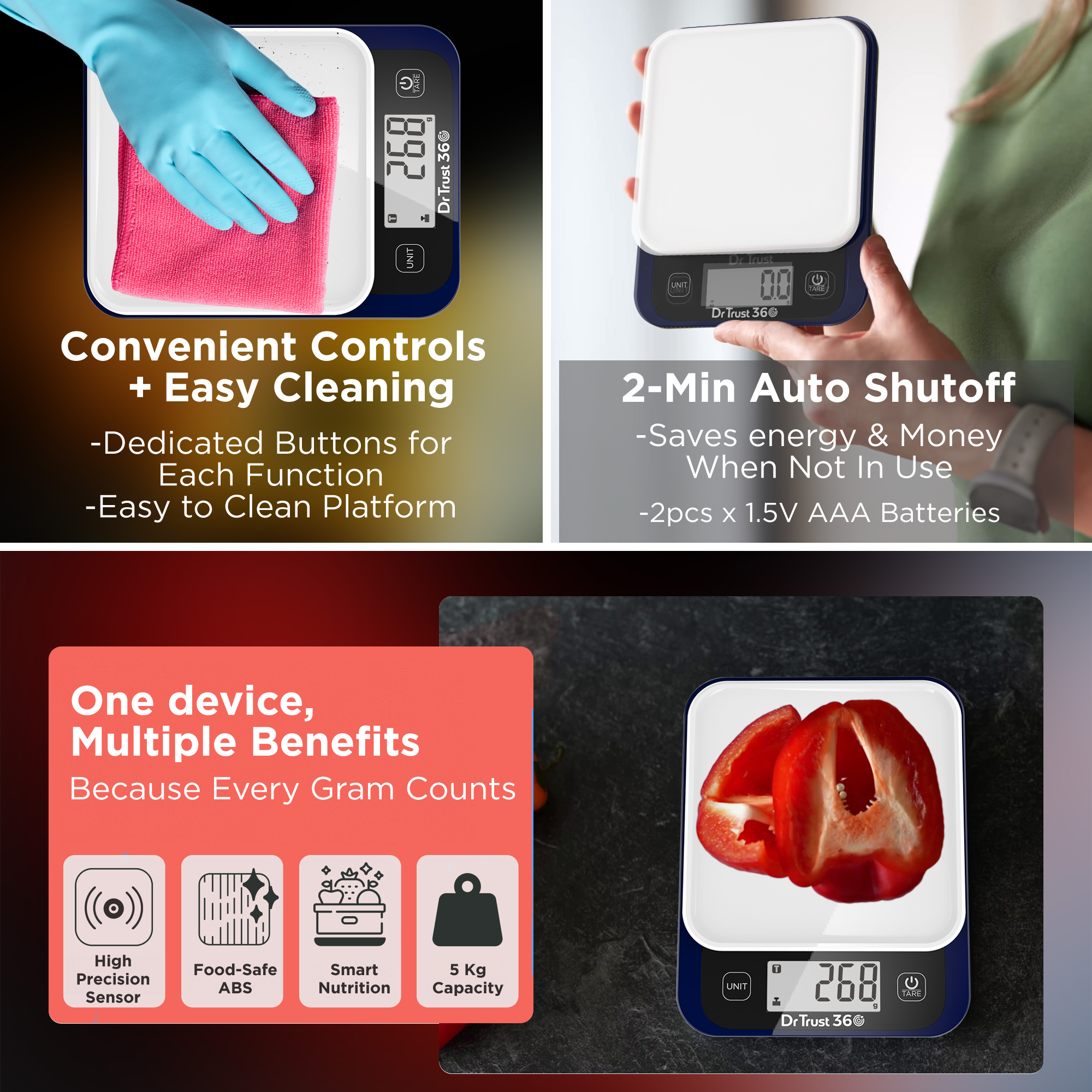 Dr Trust USA Smart Nutrition Food Kitchen Scale with App 530