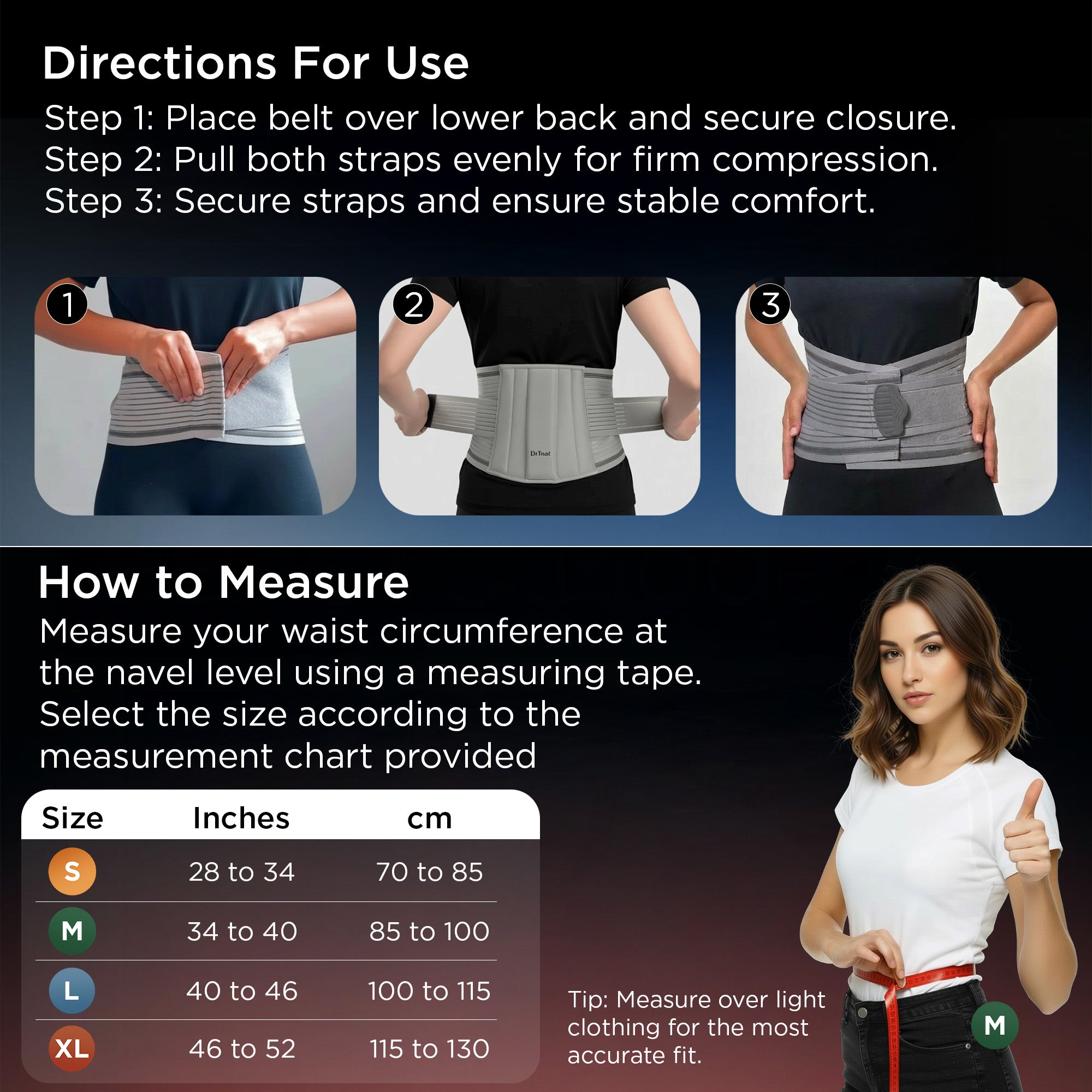 Dr Trust USA 4004 Lumbo Sacral Belt for Lower Back Pain Relief Perfect Lumbar Support for Men & Women Compression Belt for Arthritis, Spondylosis & Posture Correction