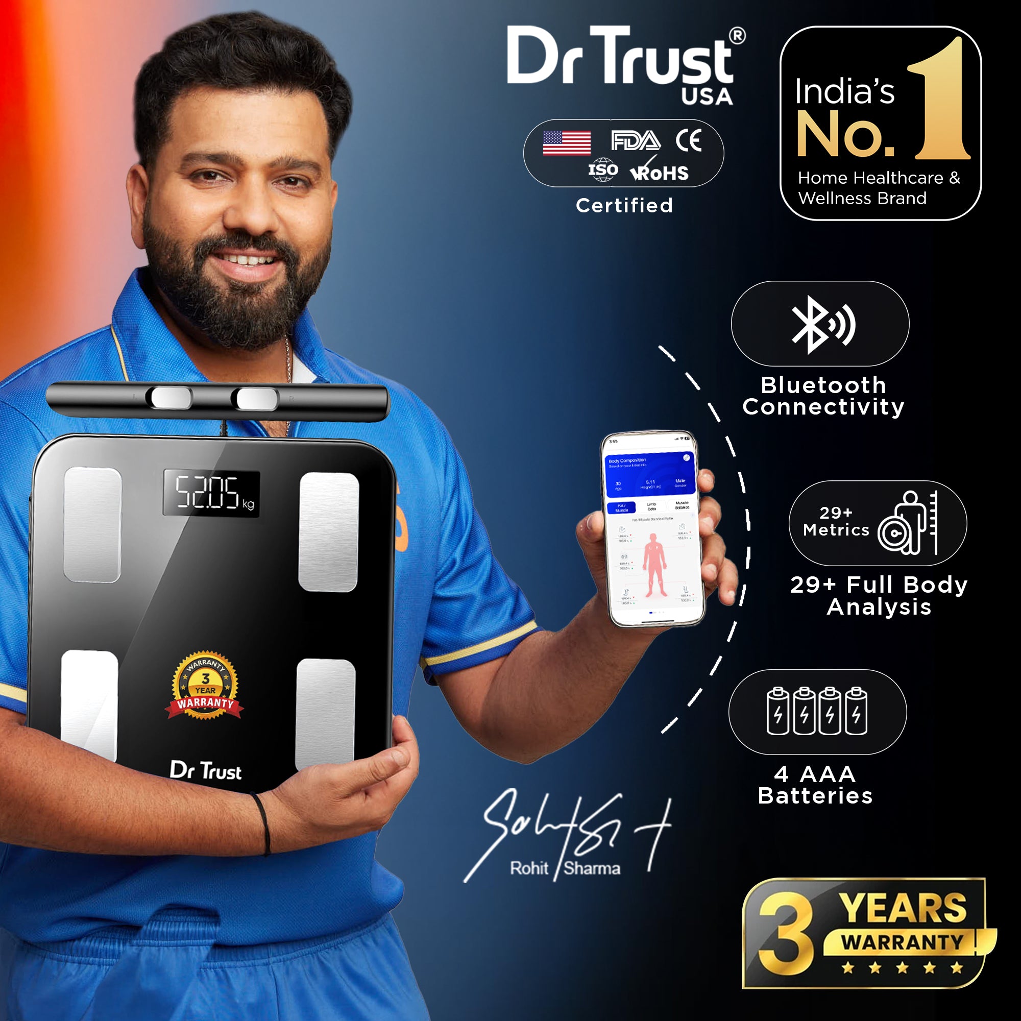 Dr Trust USA Eight Electrode Digital Body Weight BMI Machine 532