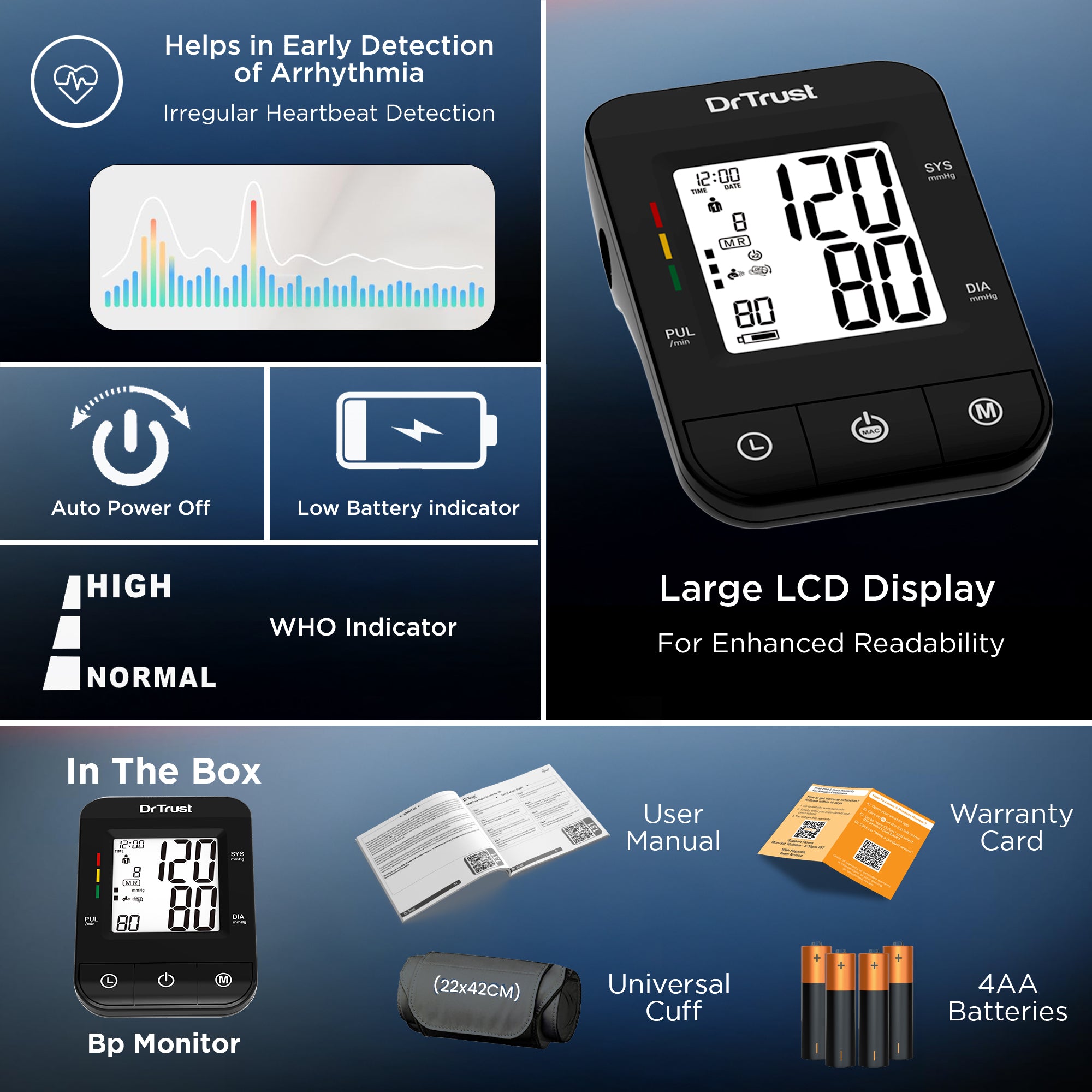 டாக்டர் டிரஸ்ட் யுஎஸ்ஏ பிபி கம்ஃபோர்ட் ப்ரோ இரத்த அழுத்த மானிட்டர் மெஷின் 115