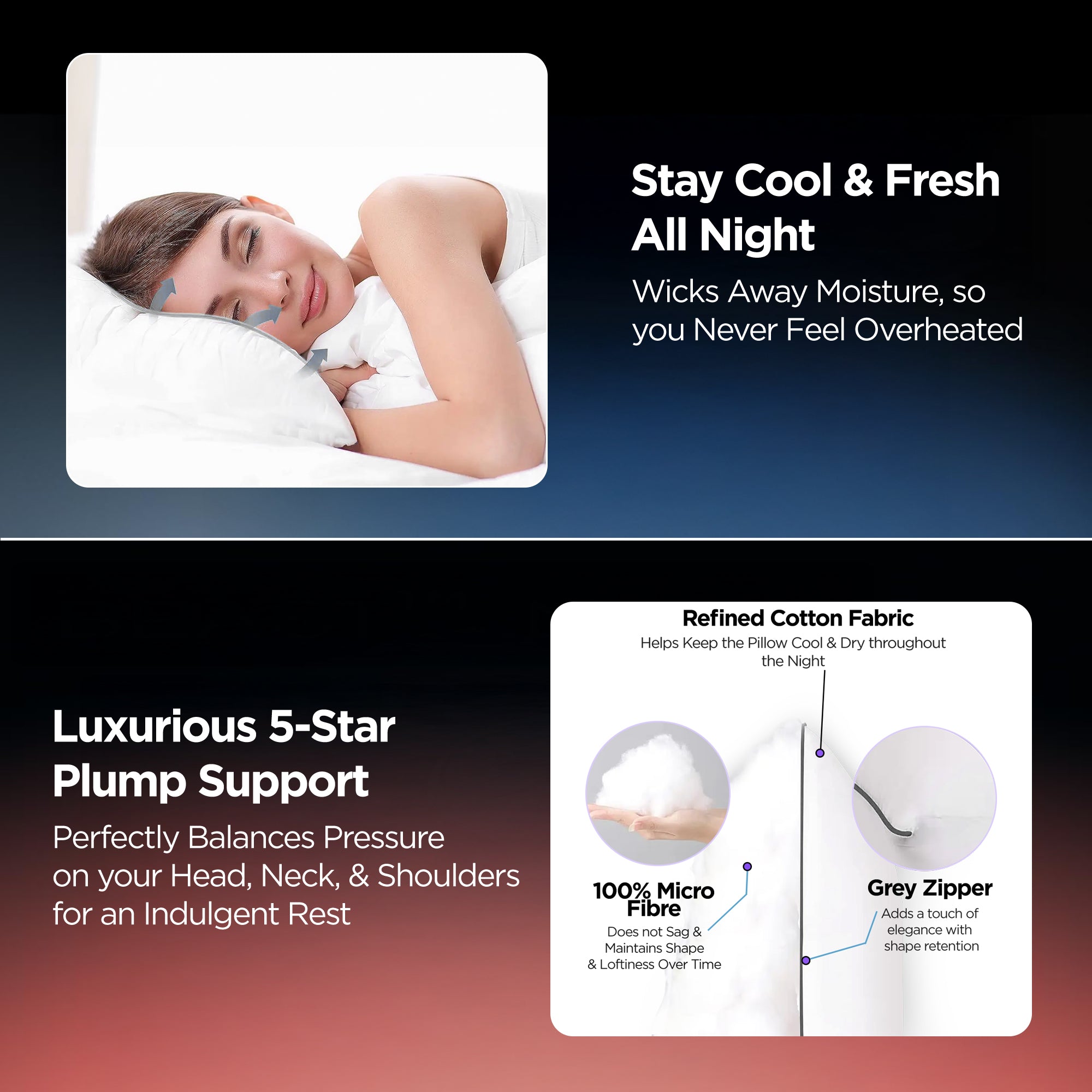 Dr Trust USA Luxurious Microfibre Cloud Sleeping Pillow 367 (White)