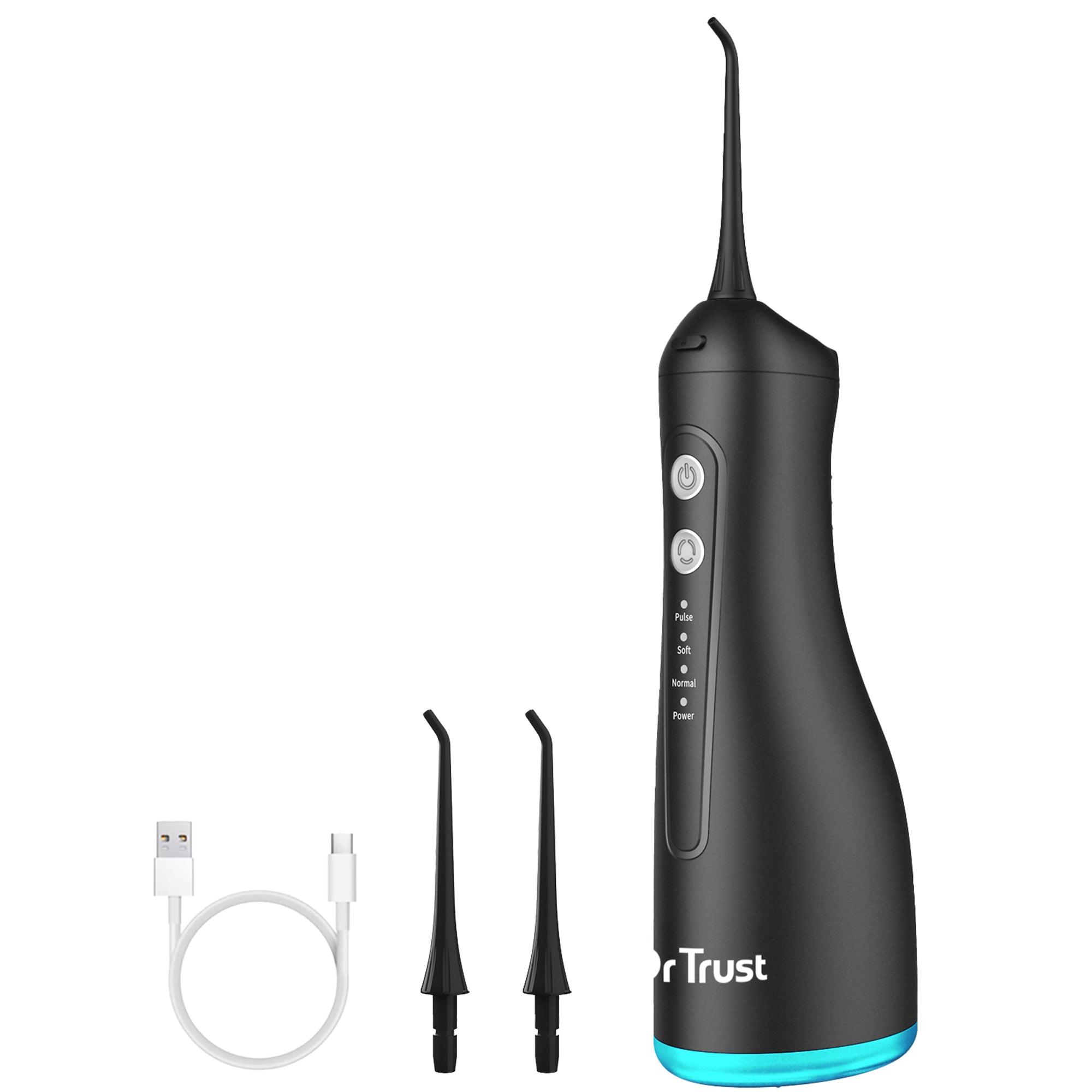 Dr Trust USA 314 Aquacare® Oral Irrigator, Portable Cordless Water Flosser, Rechargeable Dental Care Flossing, 4 Cleaning Modes, IPX7 300 ml Water Tank, Flossing at Home & Travel, Dental Oral Gum Care Flosser for Plaque Removal