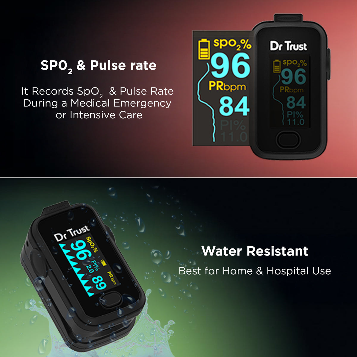 Dr Trust USA Signature Fingertip Pulse Oximeter 201 (Black)