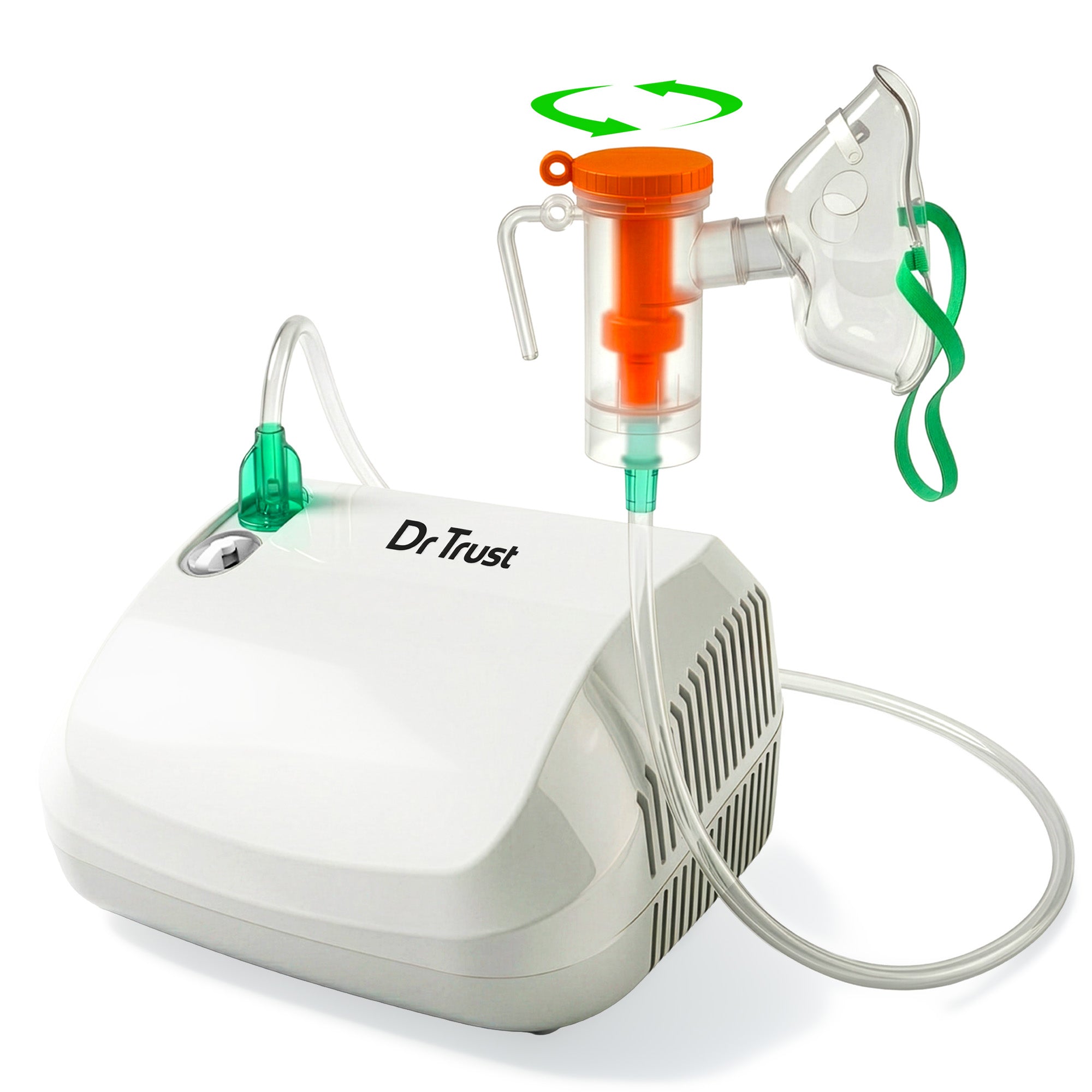 Dr Trust USA 417 AeroCare® Piston Compressor Nebulizer Machine for Adults & Kids Fast & Efficient Nebulization Kit Included Powerful Motor Low Noise