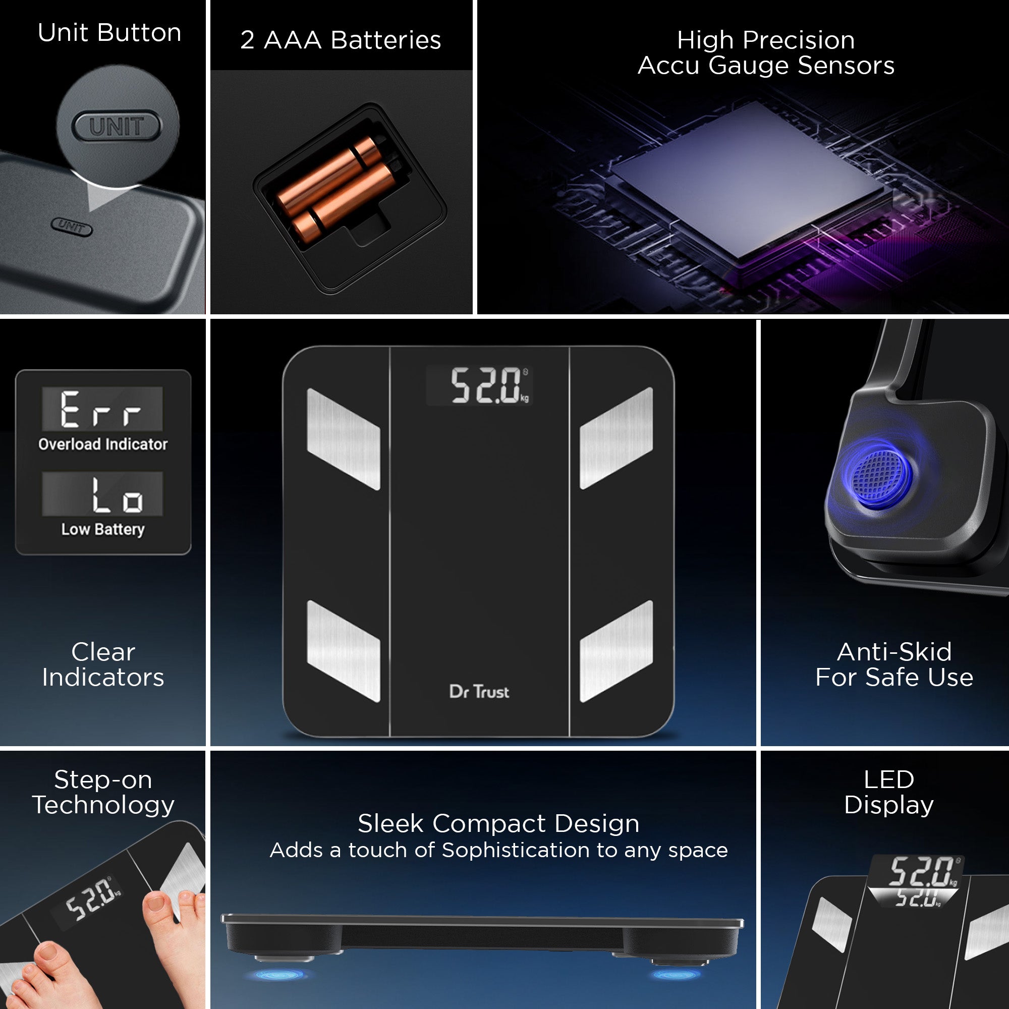 Dr Trust USA Hercules Smart Body Fat Analyser & Composition Scale 525