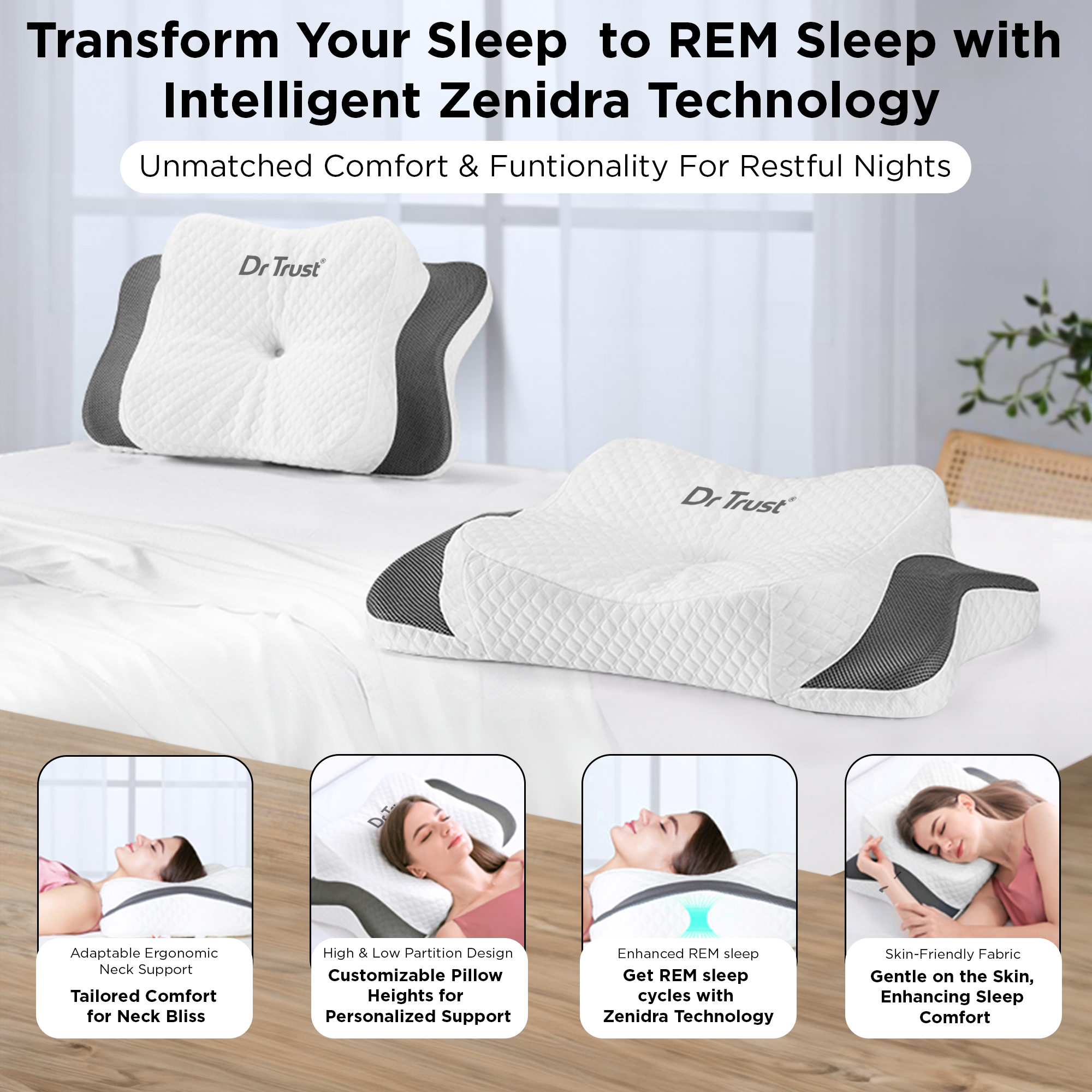 Dr Trust USA Orthopedic Memory Foam Cervical Pillow 361