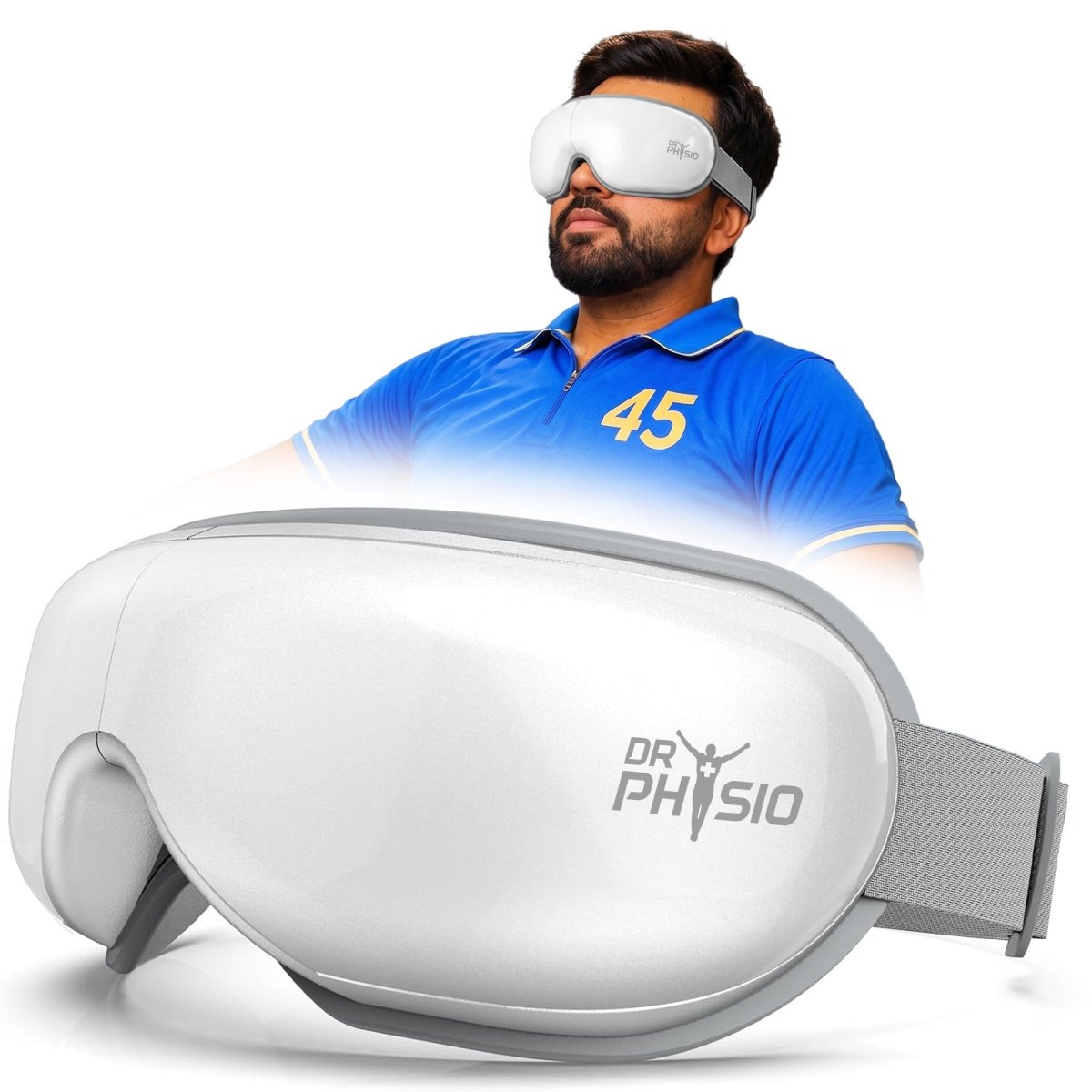 Dr Physio USA 1057 iRA Eye Massager with Heat, Heated Eye Mask with Bluetooth Music, Face Massager, Mask for Migraine & Headache Relief, Improved Sleep, Birthday Gifts for Mom Dad Women Men Her Him
