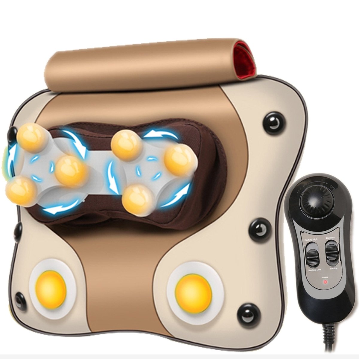 Dr Physio USA 3D Massage Pillow with Heat 1009 (Brown)