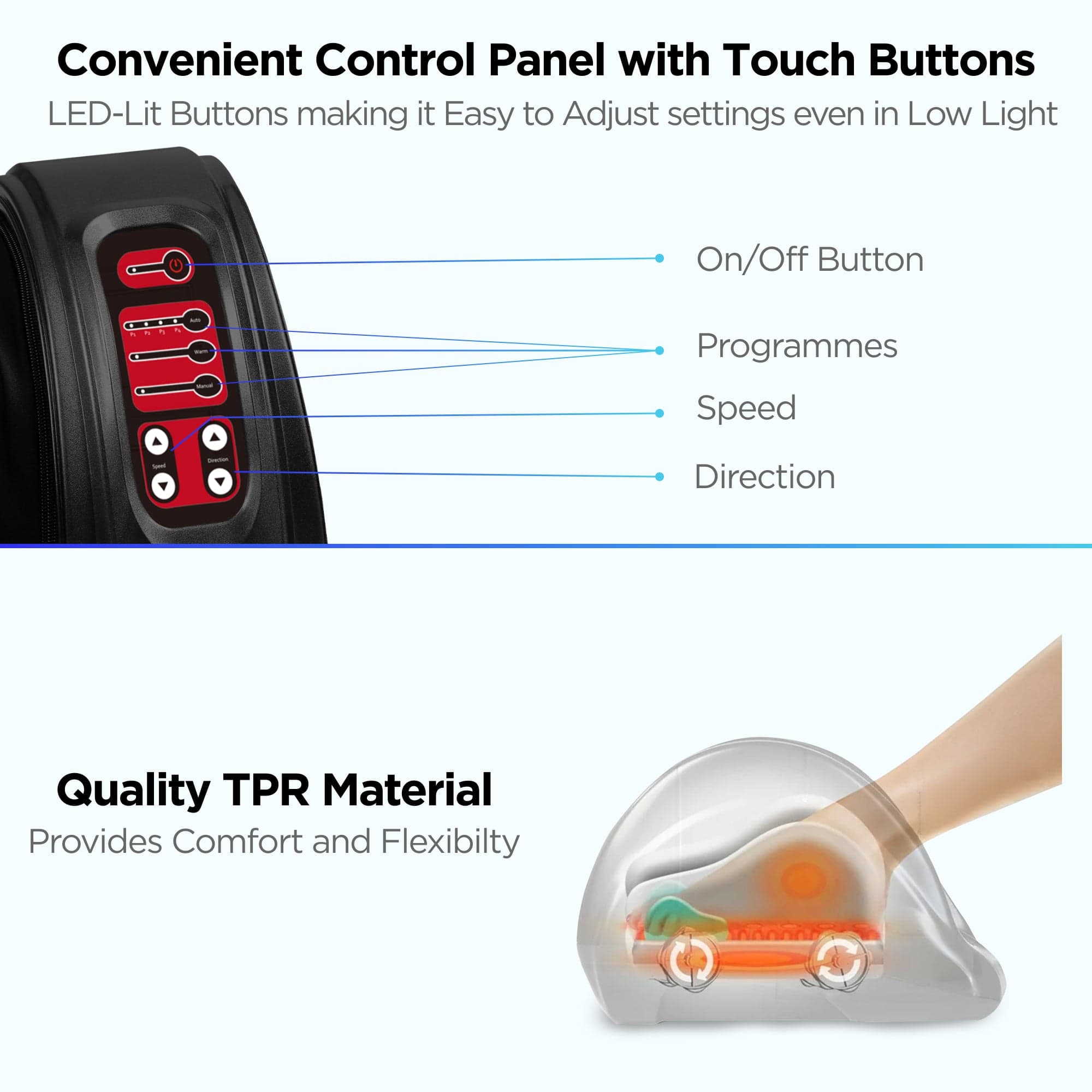 Dr Trust USA foot massager Dr Physio USA Electric Foot Massager with Kneading Massage At Home, Automatic Shiatsu Massage Machine For Pain Relief and Improving Blood Circulation with Heat -1019 (Black)