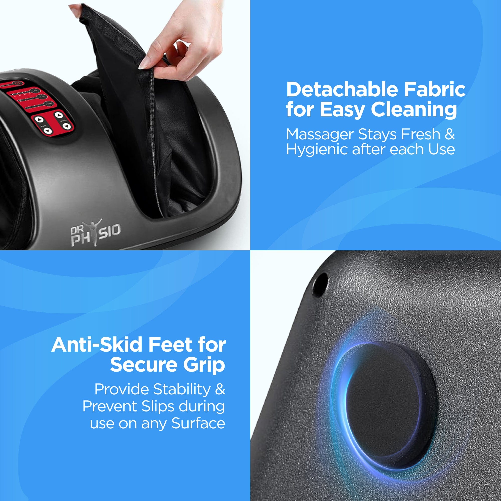 Dr Trust USA foot massager Dr Physio USA Electric Foot Massager with Kneading Massage At Home, Automatic Shiatsu Massage Machine For Pain Relief and Improving Blood Circulation with Heat -1019 (Black)