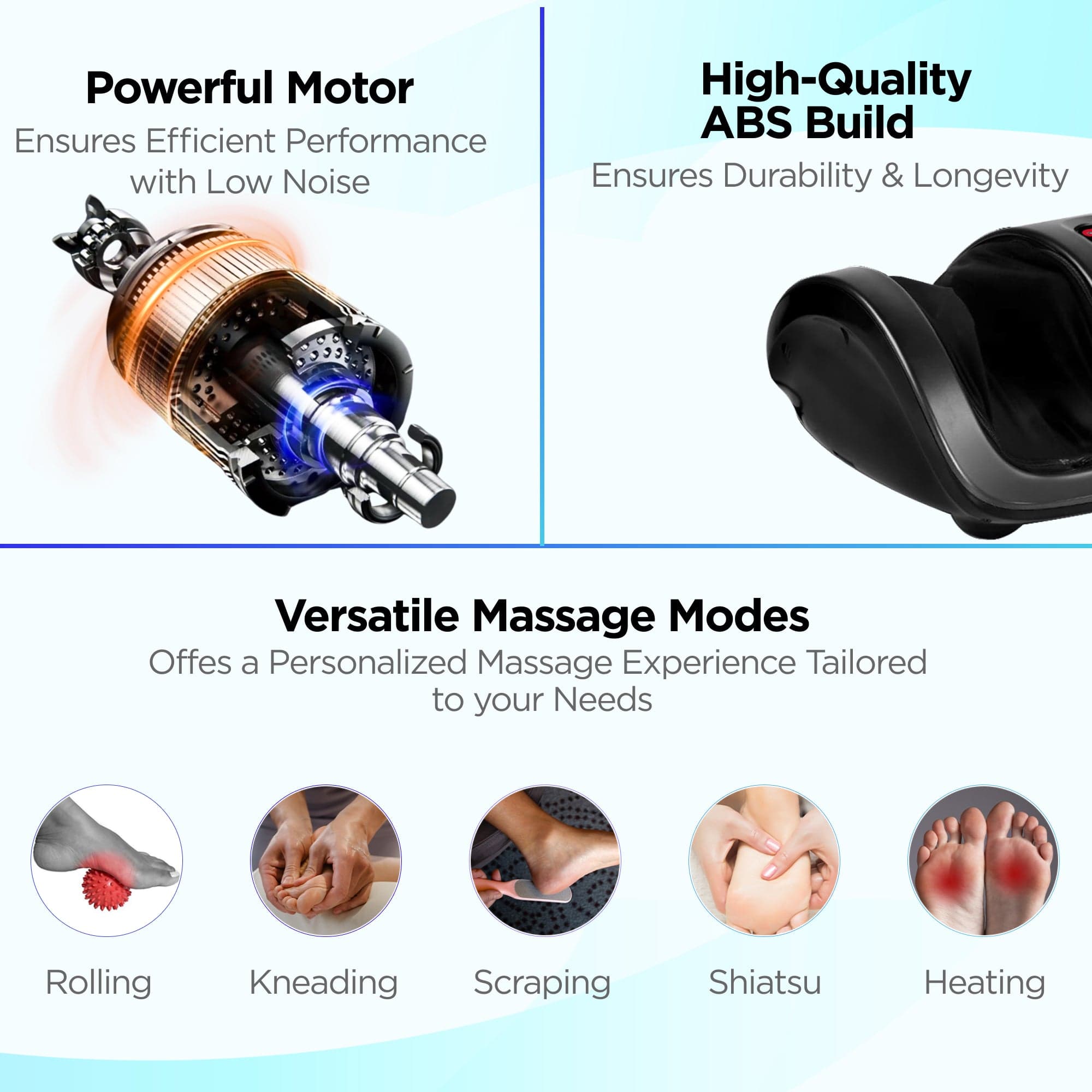 Dr Trust USA foot massager Dr Physio USA Electric Foot Massager with Kneading Massage At Home, Automatic Shiatsu Massage Machine For Pain Relief and Improving Blood Circulation with Heat -1019 (Black)