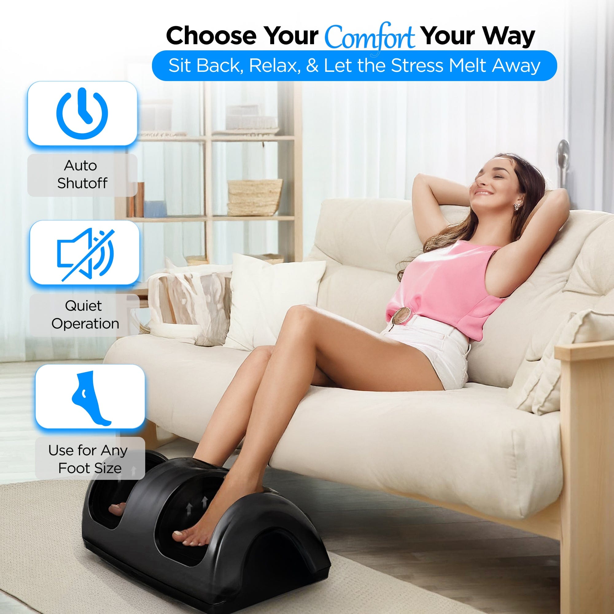 Dr Trust USA foot masager Dr Physio USA Bliss Shiatsu Electric Foot Massage Machine for Tired Muscles Pain Relief, Promotes Blood Circulation Deep Tissue Kneading Massager for Varicose Vein & Plantar Fasciitis Feet Pain 1045