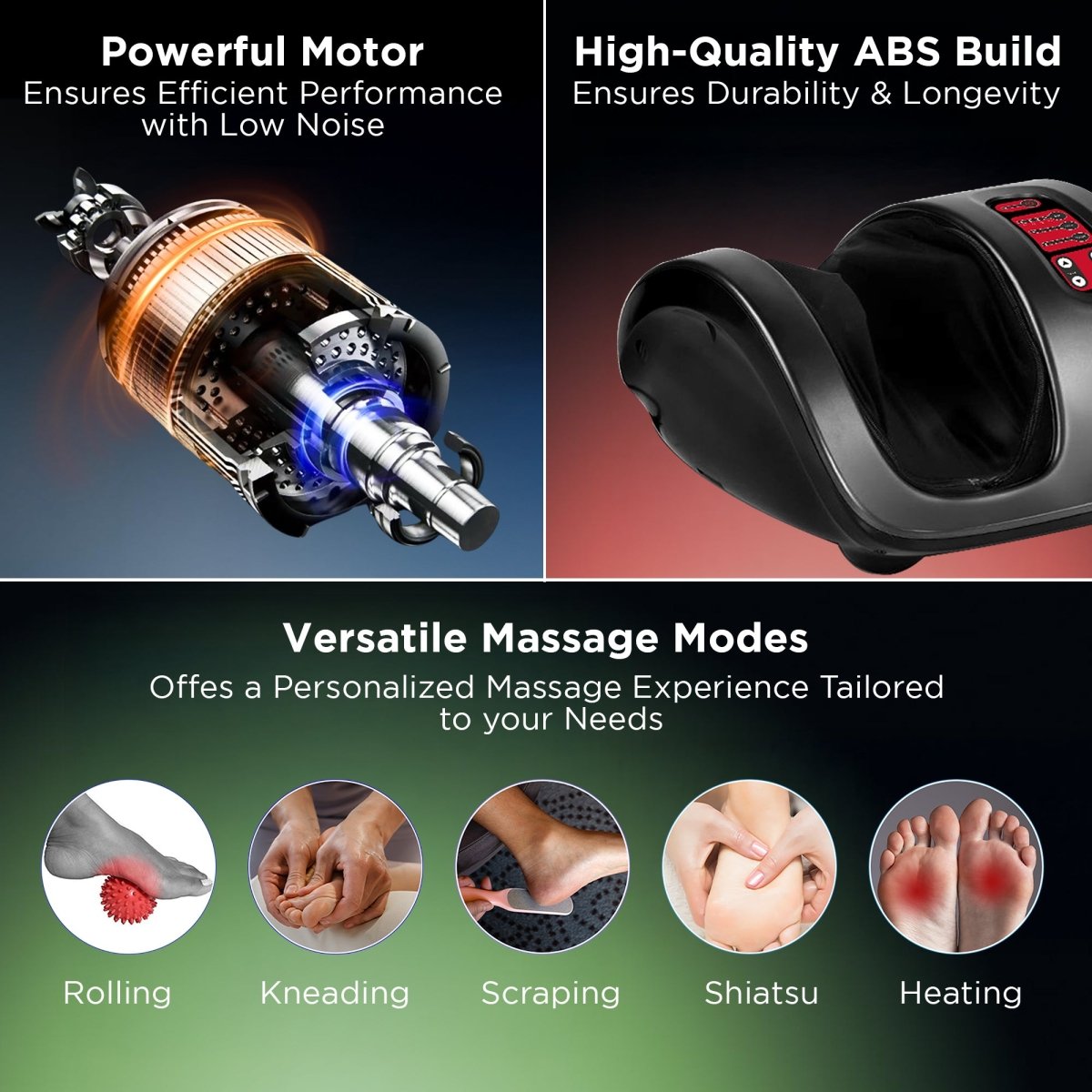 Dr Physio USA Electric Shiatsu Foot Massager with Heat - 1019 (Black)