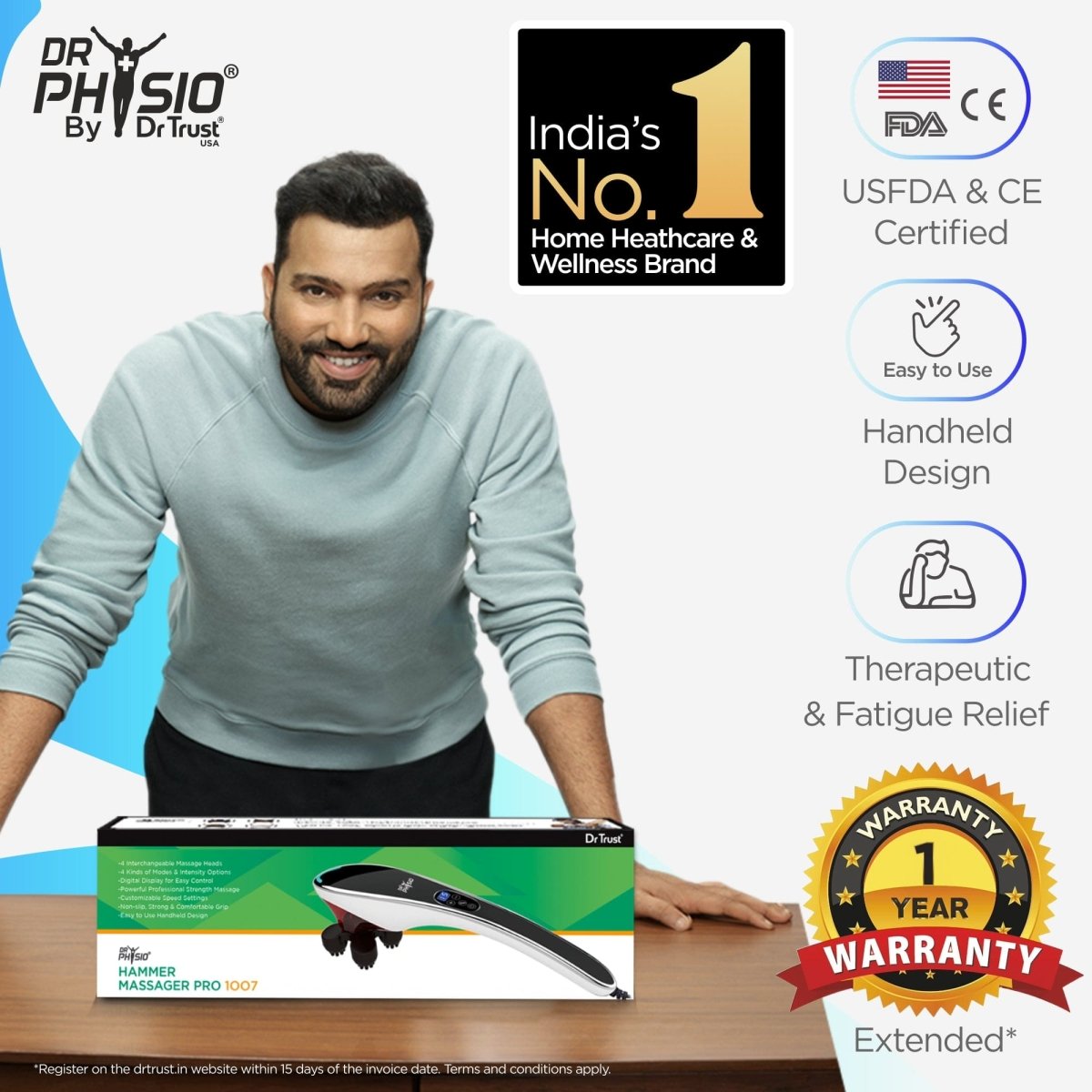 Dr Physio USA Hammer Pro Body Massager 1007 (Black)