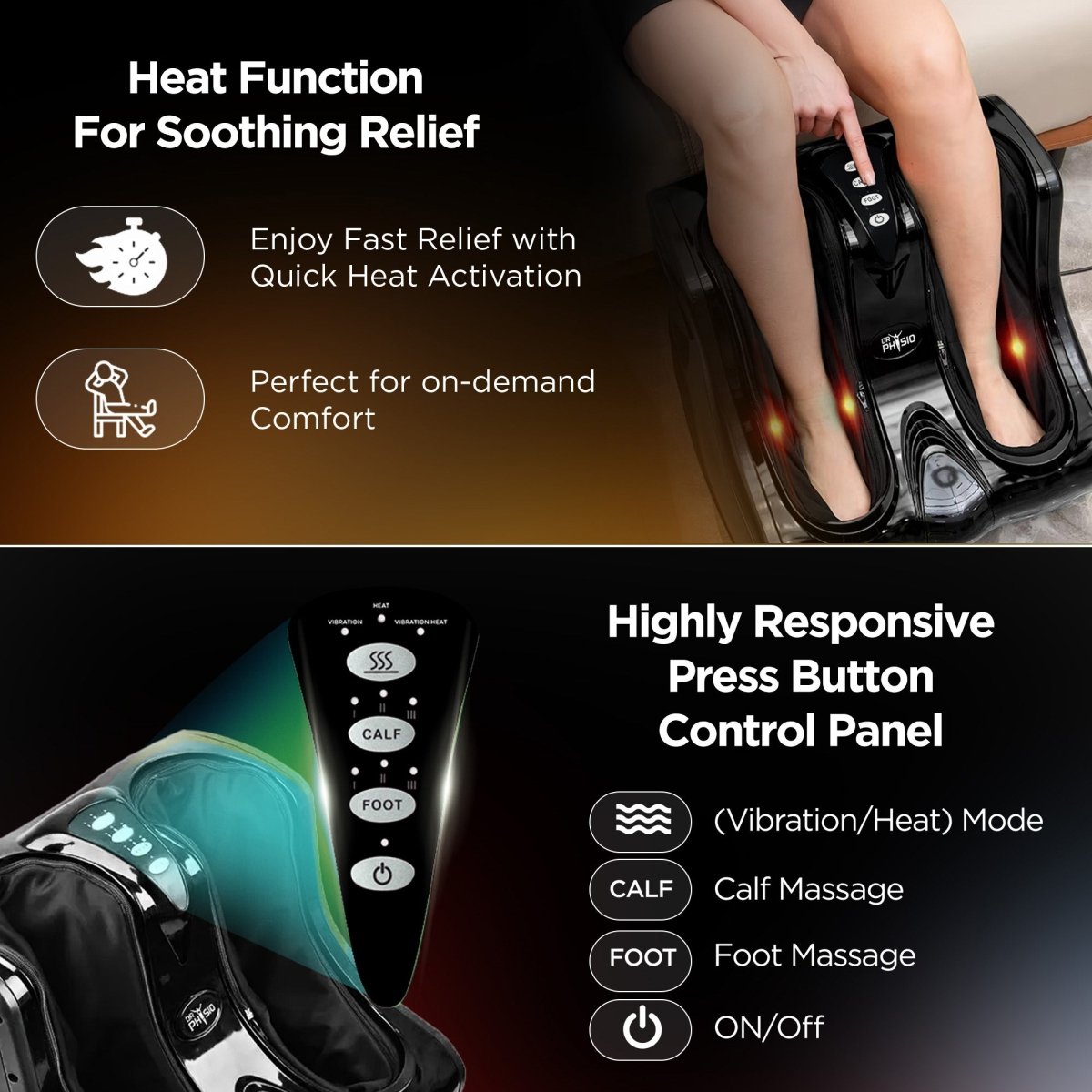Dr Physio USA Monarch Leg, Foot, Ankle & Calf Massage Machine 1046 (with Heat)