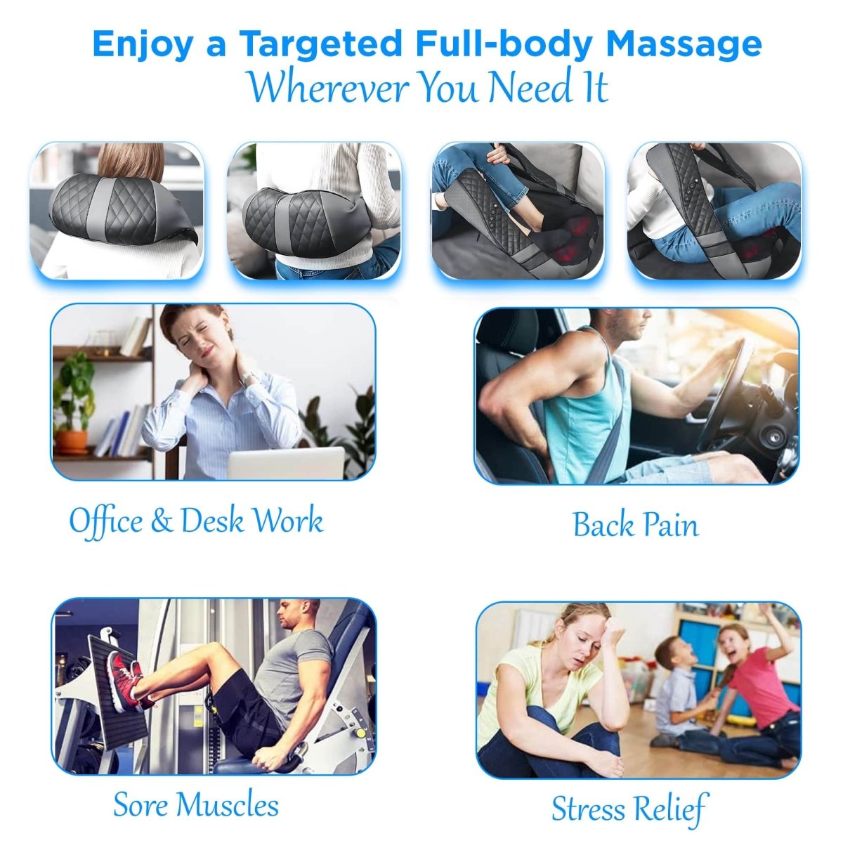 Dr Physio USA Shiatsu Neck, Back and Shoulder Massager with Heat 1047