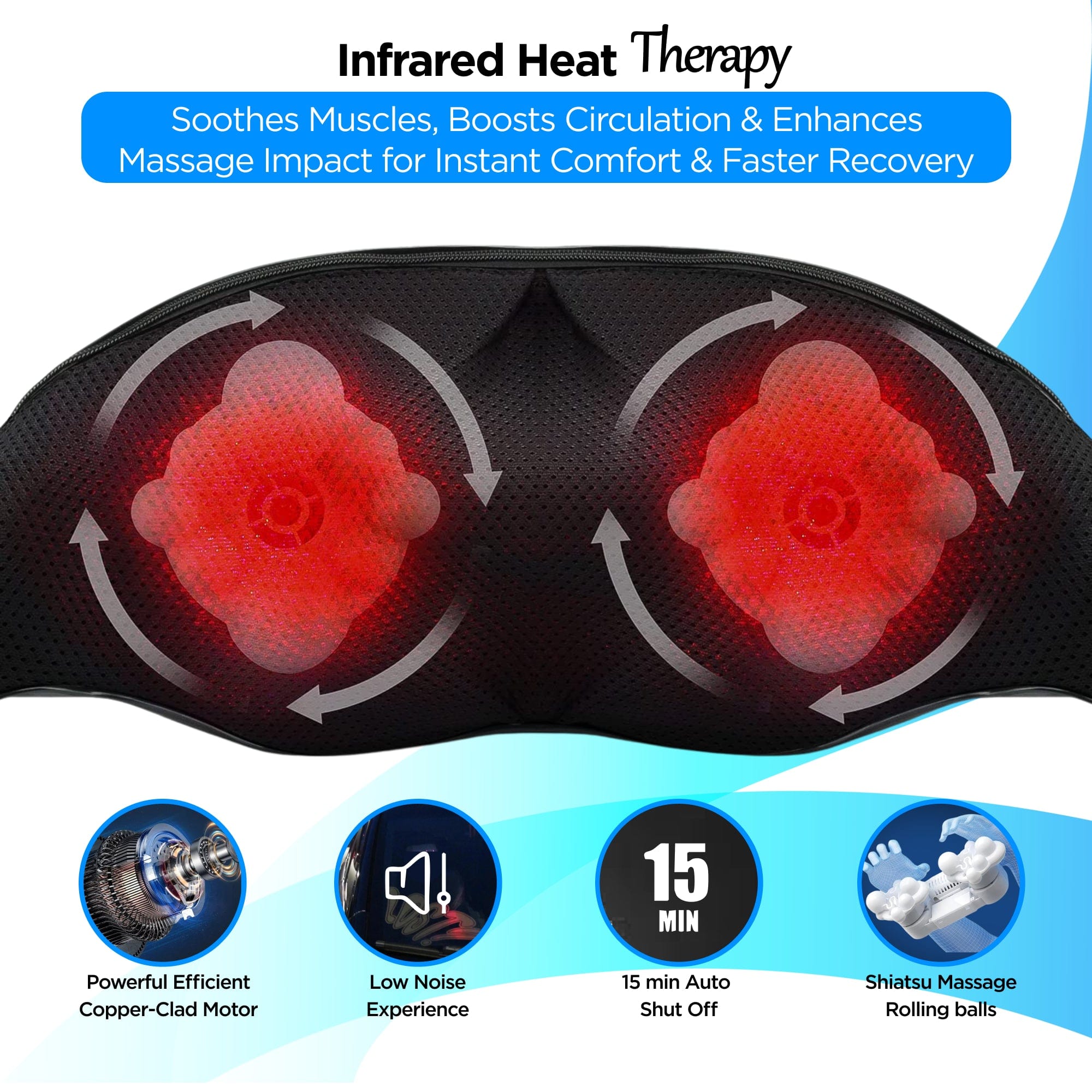 Dr Trust USA Massager Dr Physio USA Shiatsu Neck, Back and Shoulder Massager with Heat, Electric Deep Tissue Kneading Massage for Cervical Spondylosis Muscle Pain Relief 1047