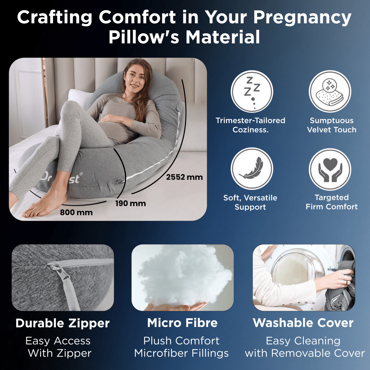 Dr Trust C-Shaped Full Body Pillow | Multi-Purpose Maternity Support 362