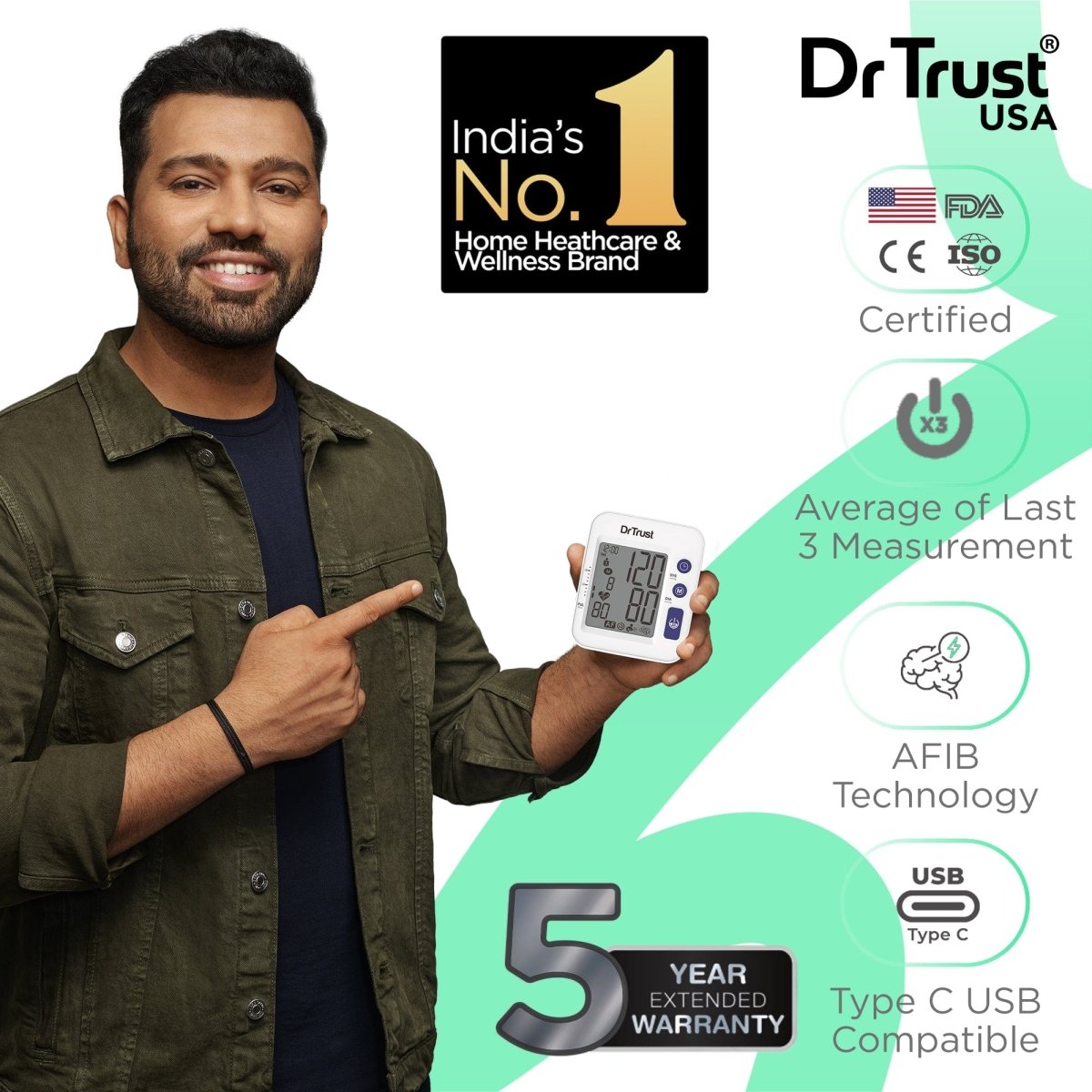 Dr Trust USA Accutrack AFib BP Monitor 130