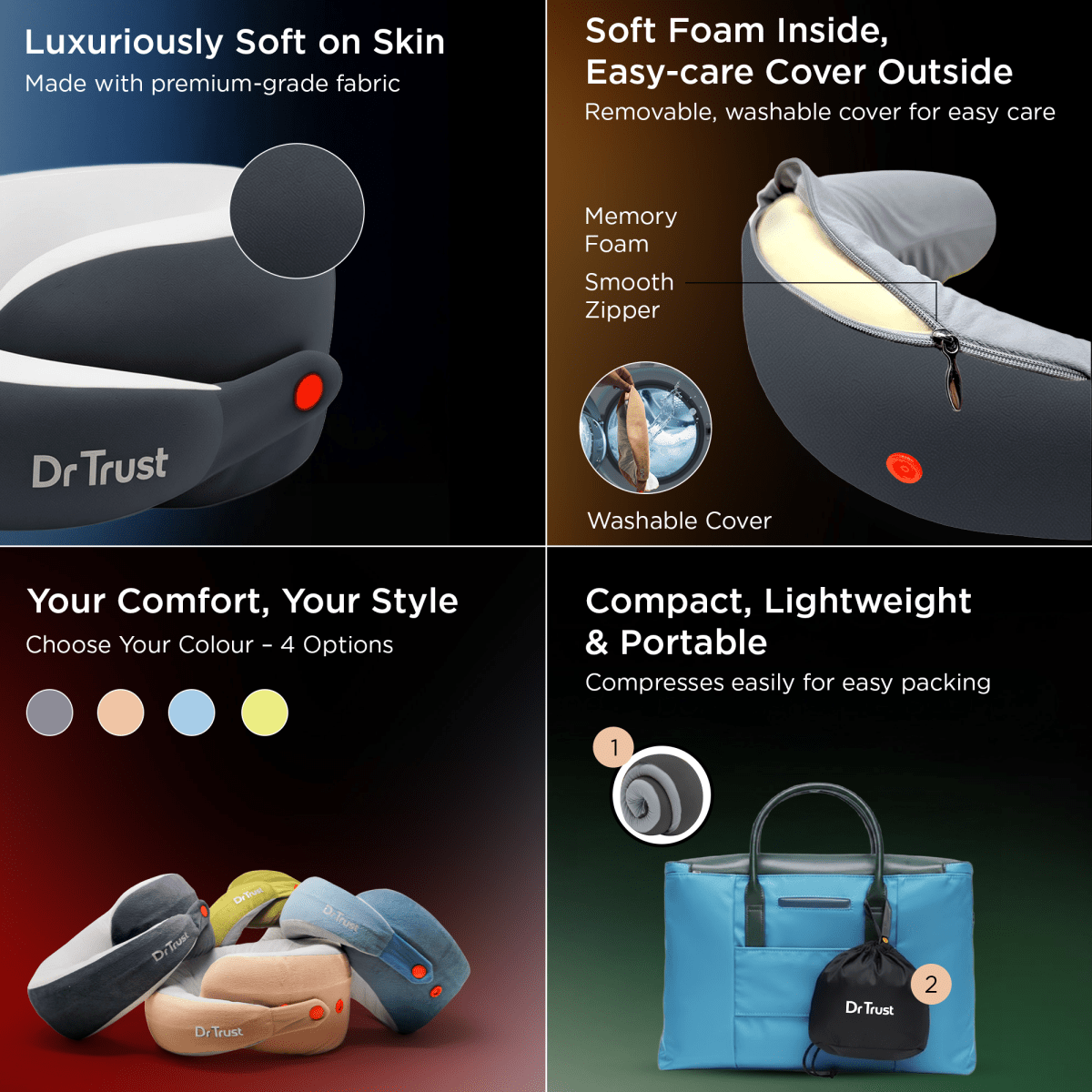 Dr Trust USA Aero Travel Neck Pillow 382