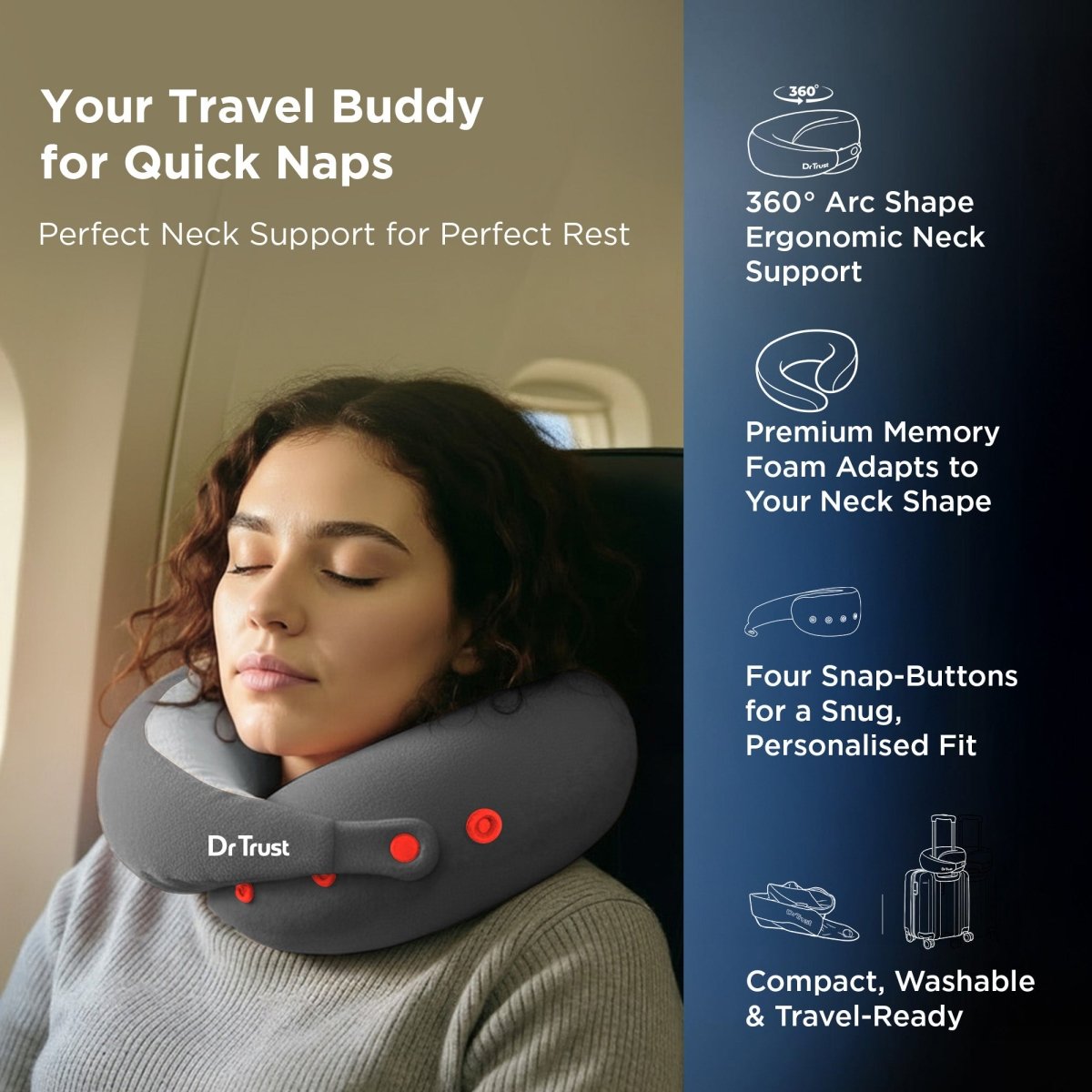 Dr Trust USA Aero Travel Neck Pillow 382