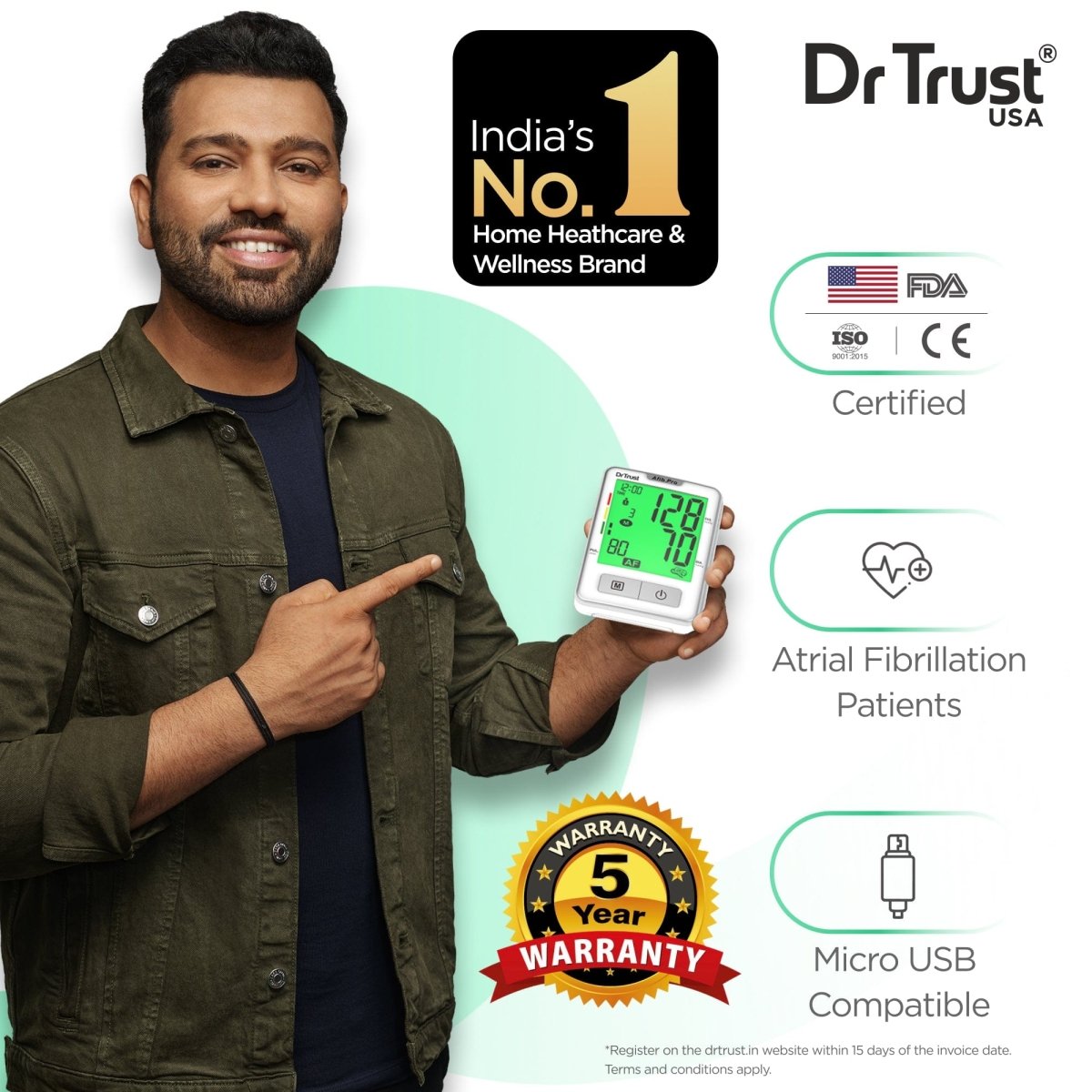 Dr Trust USA Afib Pro - Atrial Fibrillation Digital BP Monitor 102