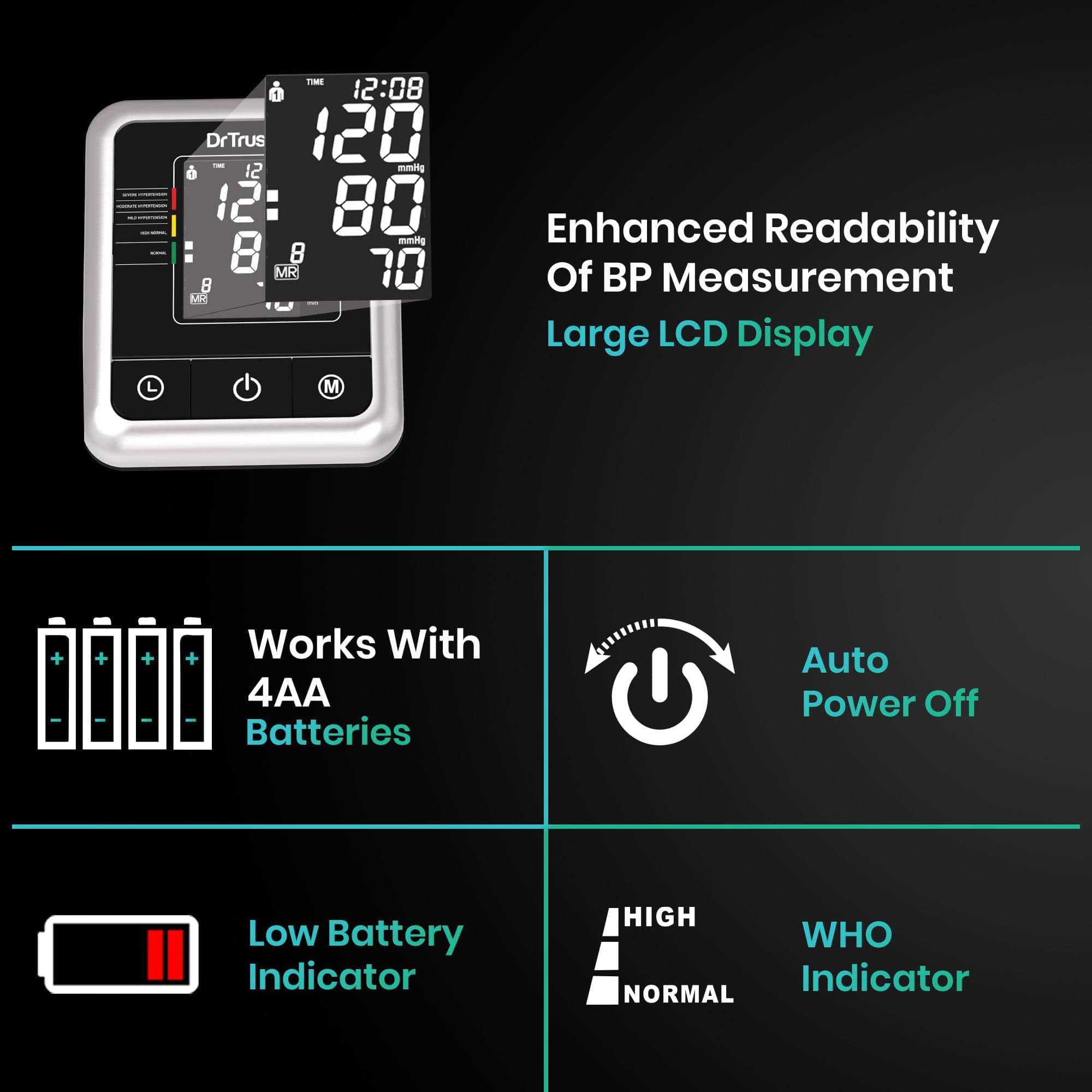 Dr Trust USA Blood Pressure Monitor Dr Trust USA A-One Galaxy Digital Blood Pressure Monitor BP Machine 106