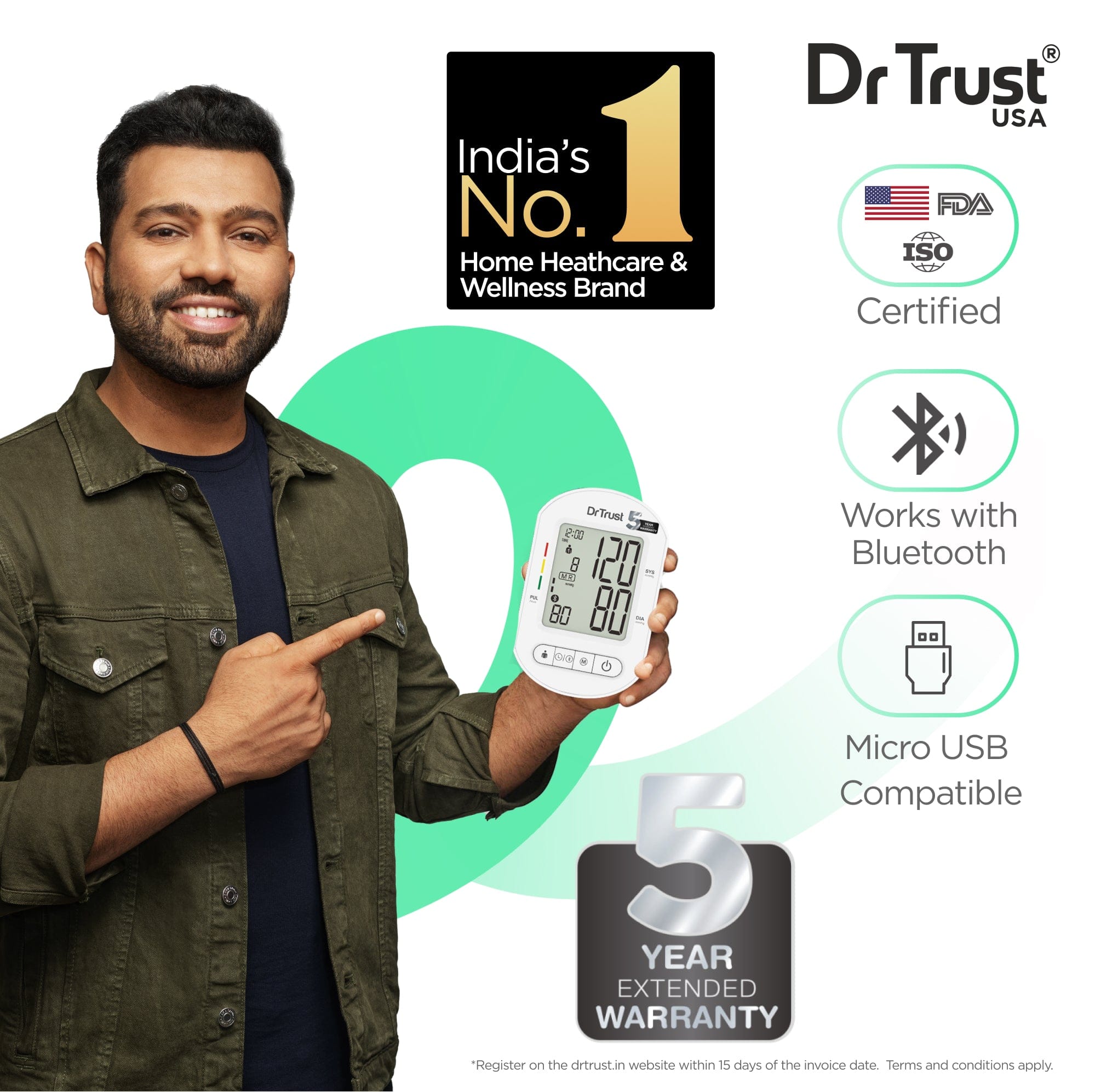 Dr Trust USA Blood Pressure Monitor Dr Trust USA Blood Pressure Monitor Core Model with Bluetooth 124