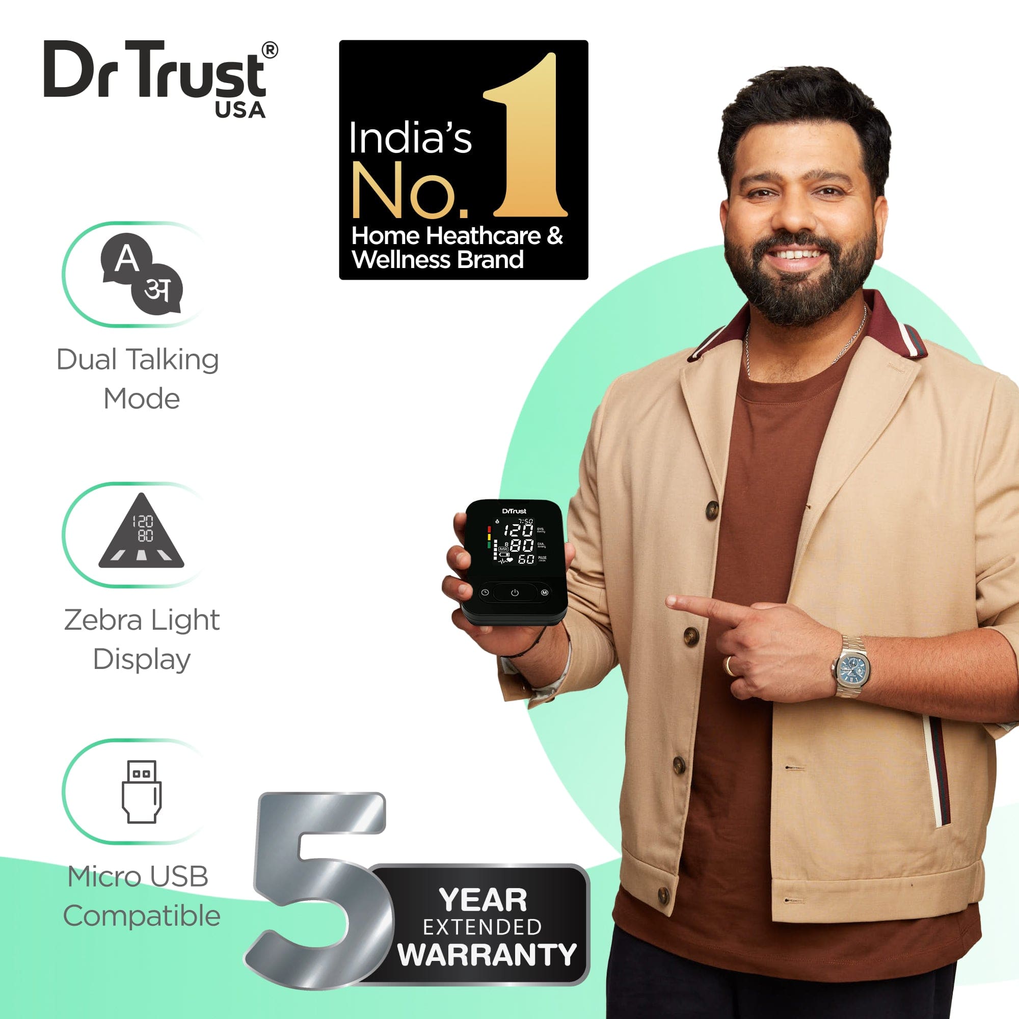 Dr Trust USA Blood Pressure Monitor Dr Trust USA Smart Talking or No-Talking Automatic Digital BP Machine Blood Pressure Monitor - 101