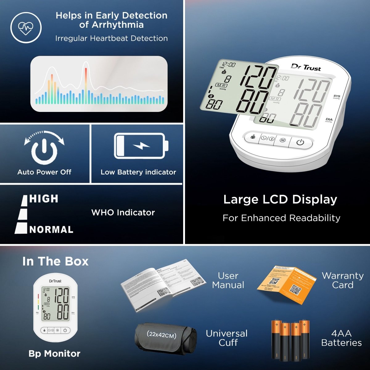Dr Trust USA Blood Pressure Monitor Core Model with Bluetooth 124