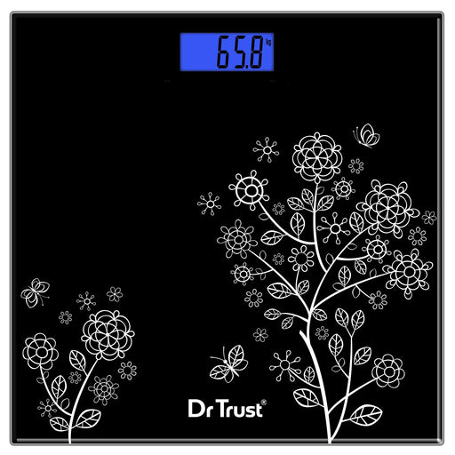 Dr Trust USA Weighing Scale not body fat Dr Trust USA Nirvana Personal Digital Weighing Scale for Accurate Body Weight Measurement, Thick Tempered Glass Bathroom Scale For Home -Black
