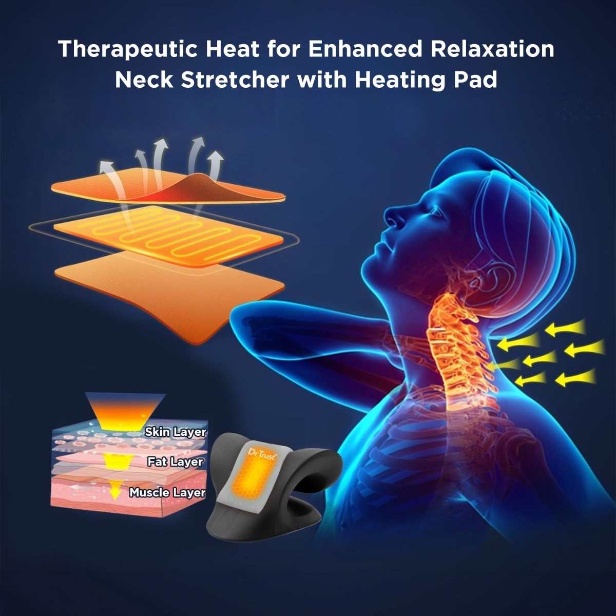 Dr Trust USA Cervical Traction Device and Stretcher with Heat Pad 352