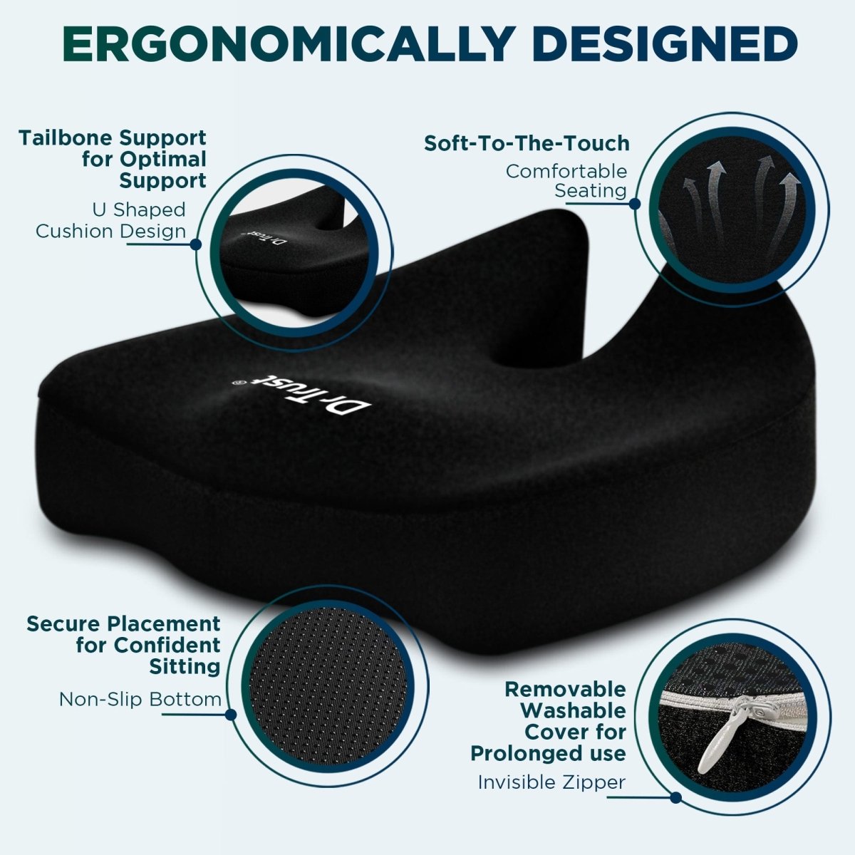 Dr Trust USA Contoured Coccyx Pillow 396 Pro