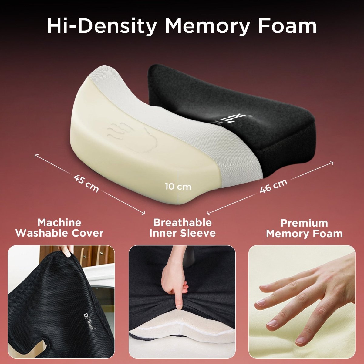 Dr Trust USA Contoured Coccyx Pillow 396 Pro