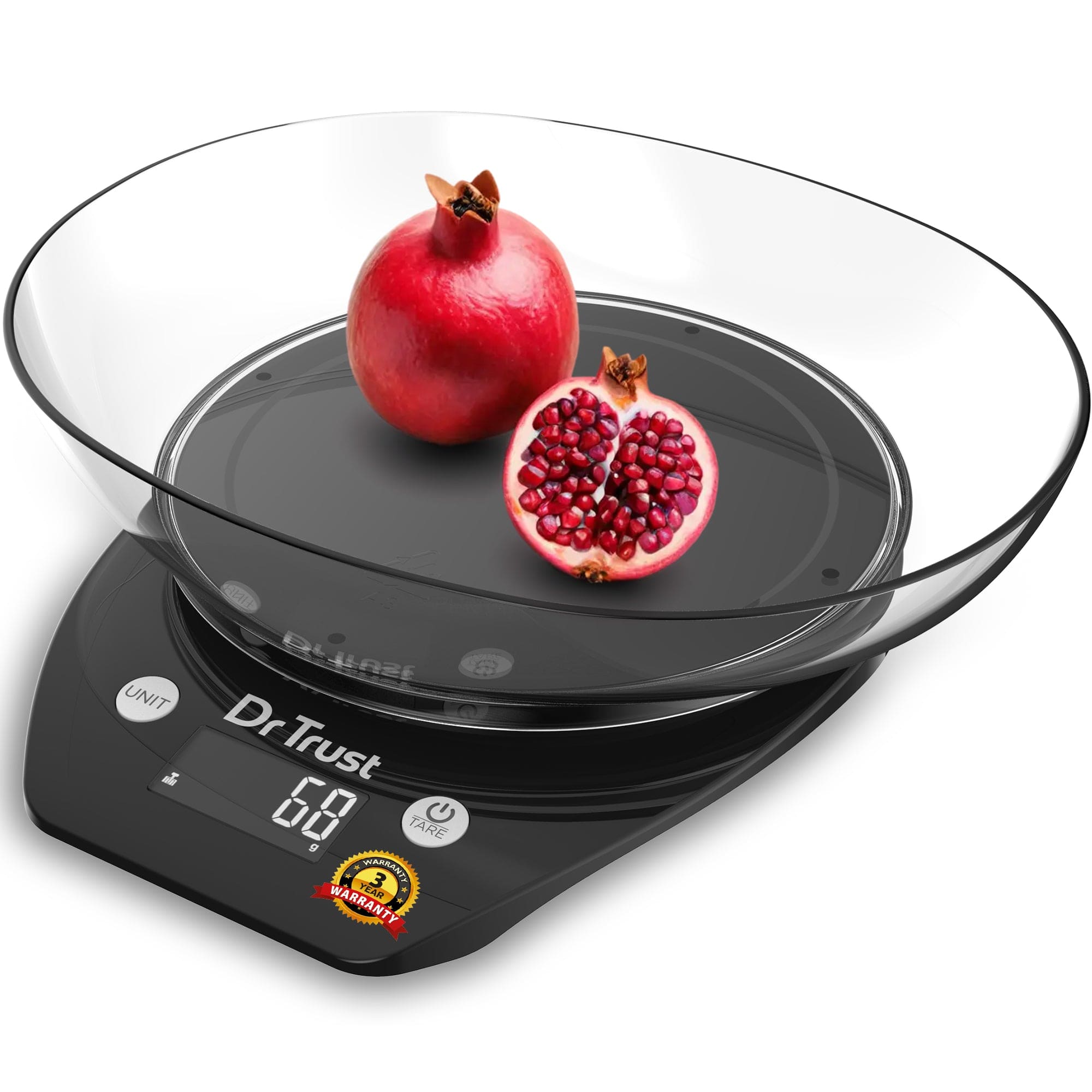 Dr Trust USA kitchen scale Dr Trust USA Digital Kitchen Weight Machine with Bowl for Healthy Cooking & Baking, Multi-purpose, Precision Weighing Scale 531 Measure up to 5 kg, Diet Food, Precision Nutrition BPA Free Bowl & Batteries Included