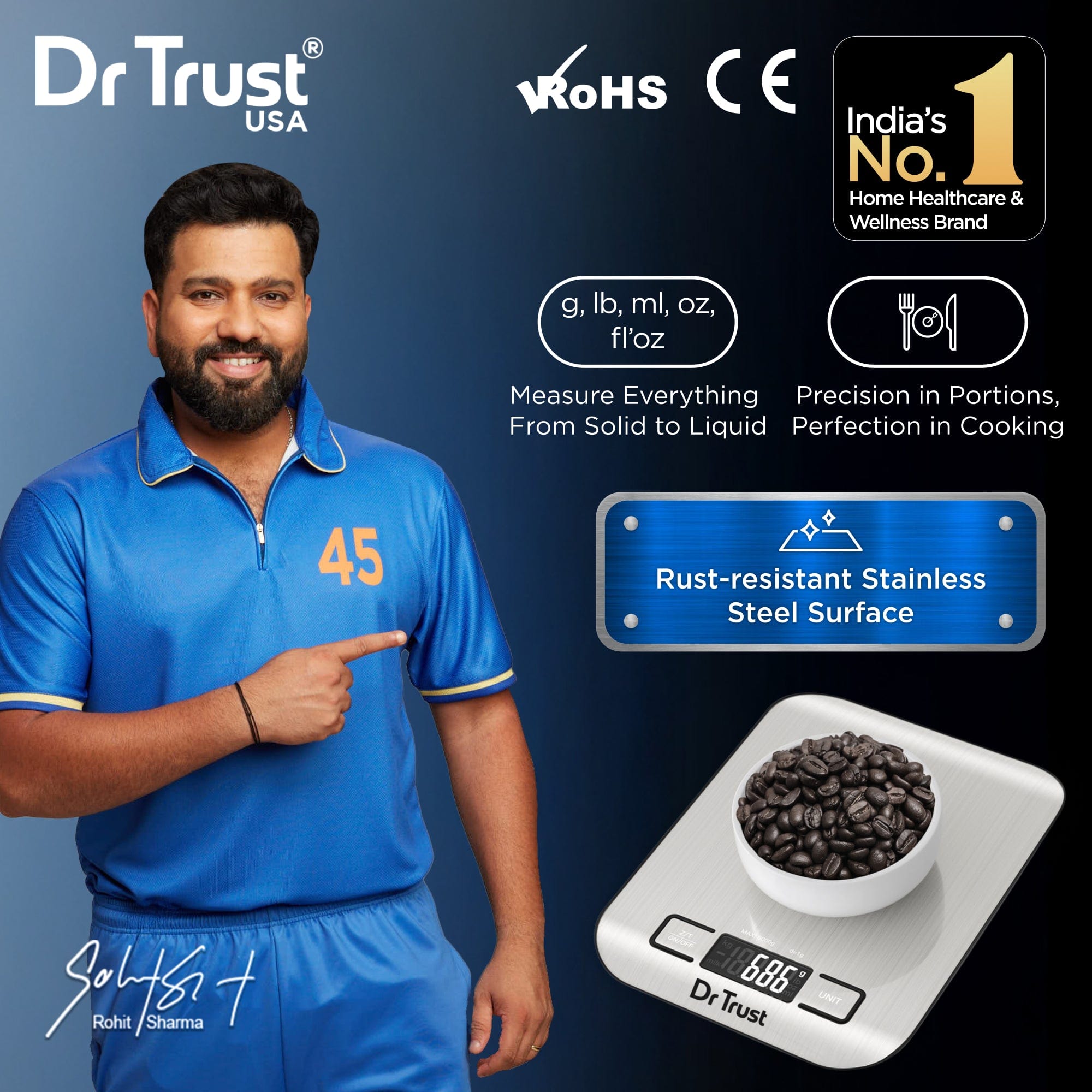 r kitchen scale Dr Trust USA Digital Stainless Steel Kitchen Weighing Scale & Food Weight Machine 529 for Kitchen Weighing, Home Baking, Cooking, Weight Management, Health & Fitness Batteries Included