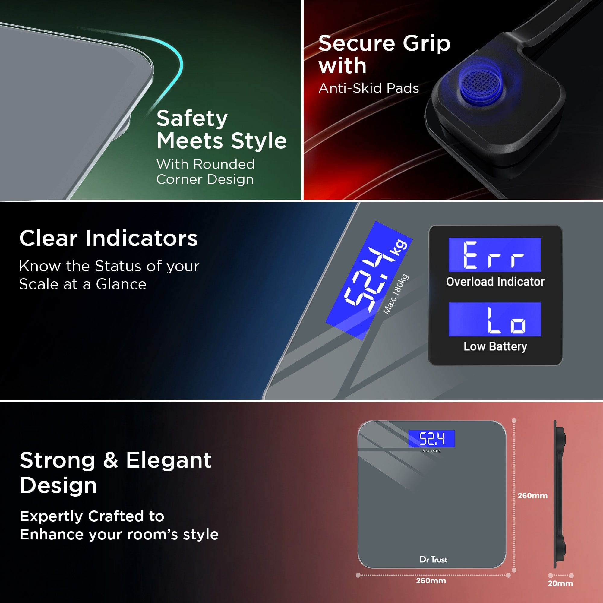 Dr Trust USA Weighing Scale not body fat Dr Trust USA Platinum Rechargeable Digital Personal Weighing Scale 501