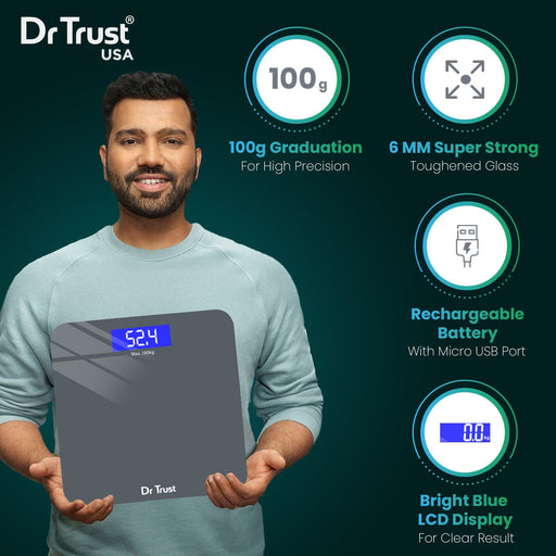 Dr Trust USA Weighing Scale not body fat Dr Trust USA Platinum Rechargeable Digital Personal Weighing Scale 501