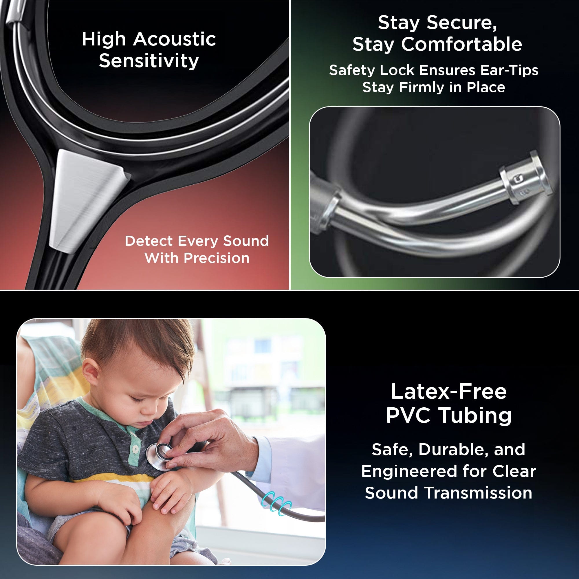 Dr Trust USA Blood Pressure Monitor Dr Trust USA Gold Standard III Stethoscope for Doctors, Medical Students & Healthcare Professionals BP Checks, Cardiology Health Monitoring, and Auscultation in Patients 128 (Black)