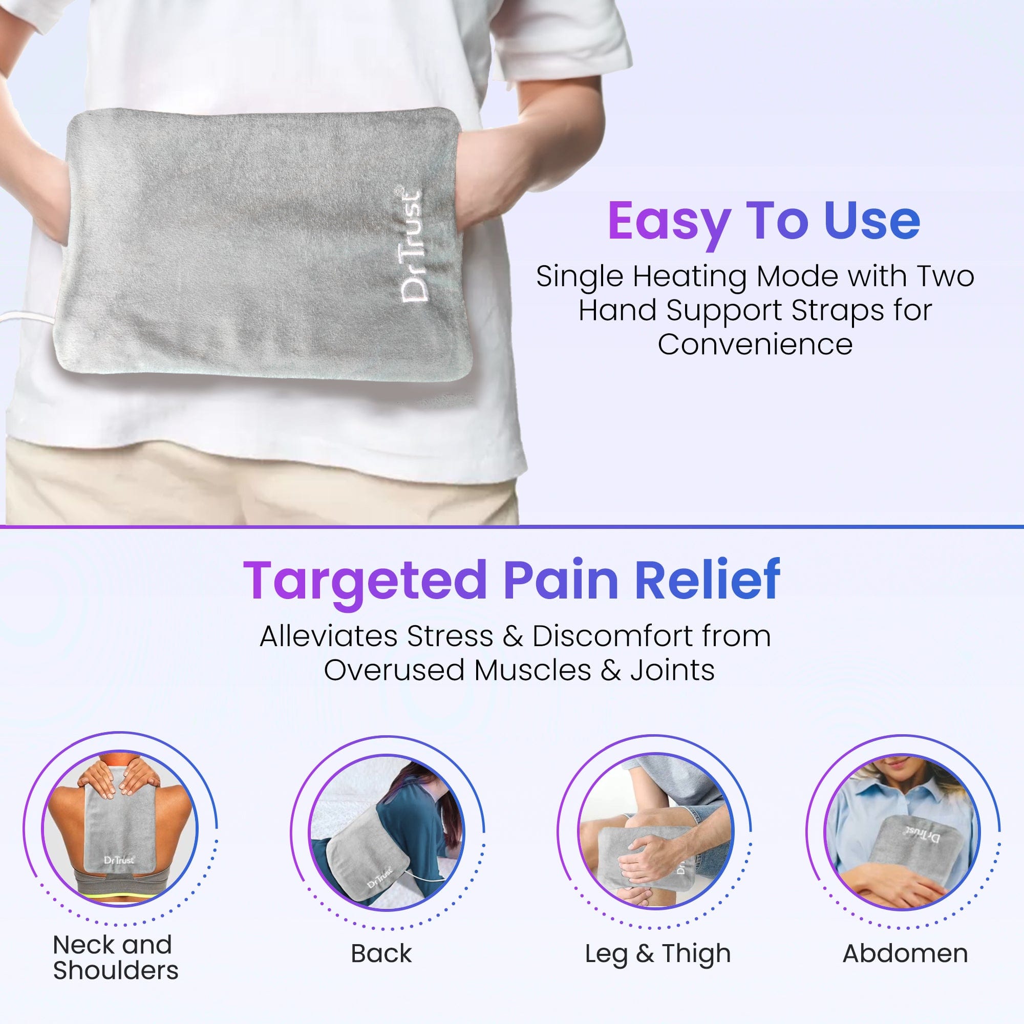 Dr Trust Hot Cold Dr Trust USA Small Orthopaedic Electric Heating Pad 321s with Hand straps