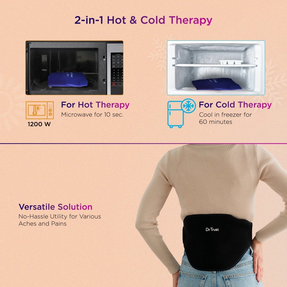 Dr Trust USA Hot Cold Pack for Lower Back (Neoprene Pouch) 326
