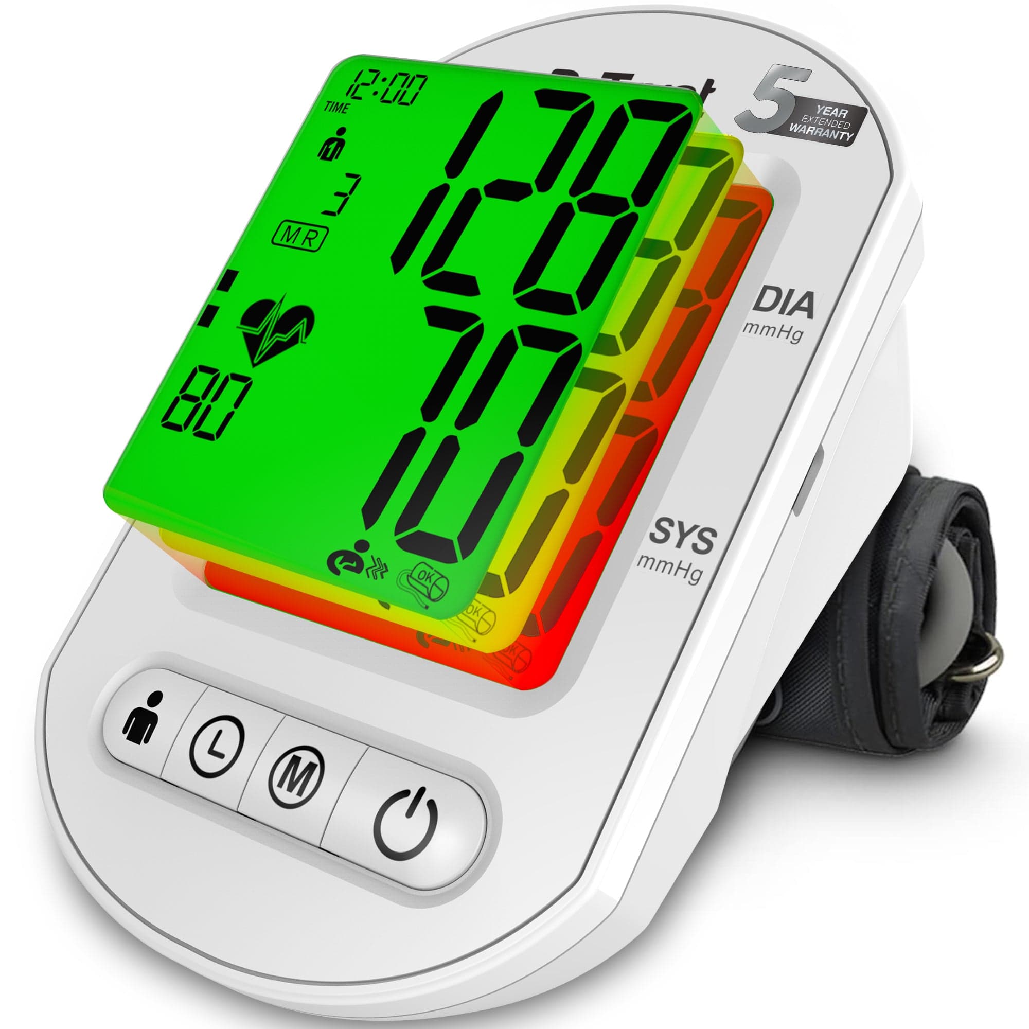 Dr Trust USA Blood Pressure Monitor Dr Trust USA Intellitrack 133 Fully Automatic Portable Digital Blood Pressure Monitor USB Compatible & Powered by 4 AAA Batteries BP Machine with 3 Color Backlight