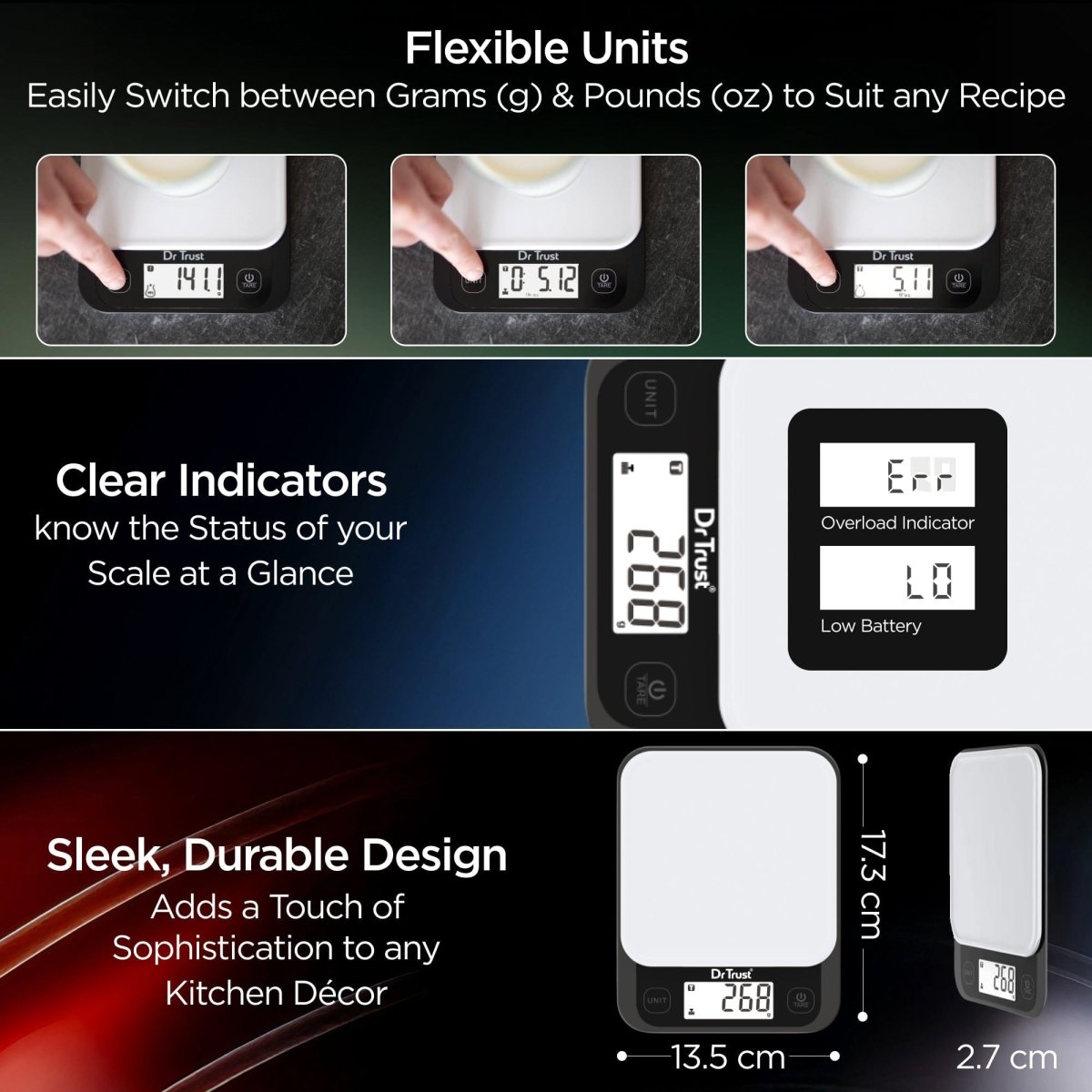 Dr Trust USA Kitchen Weighing Scale 528 (5 Kg)